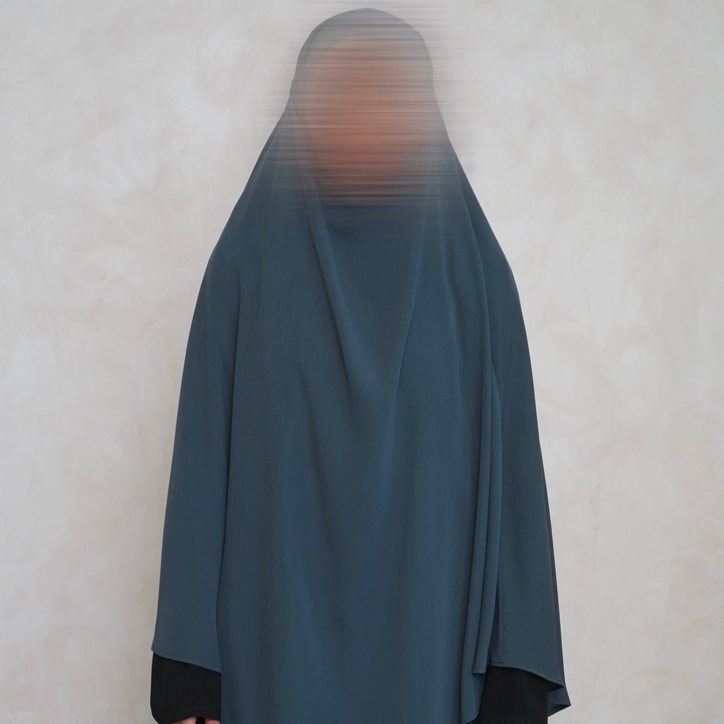 Teal Grey Khimar with Niqab Ties