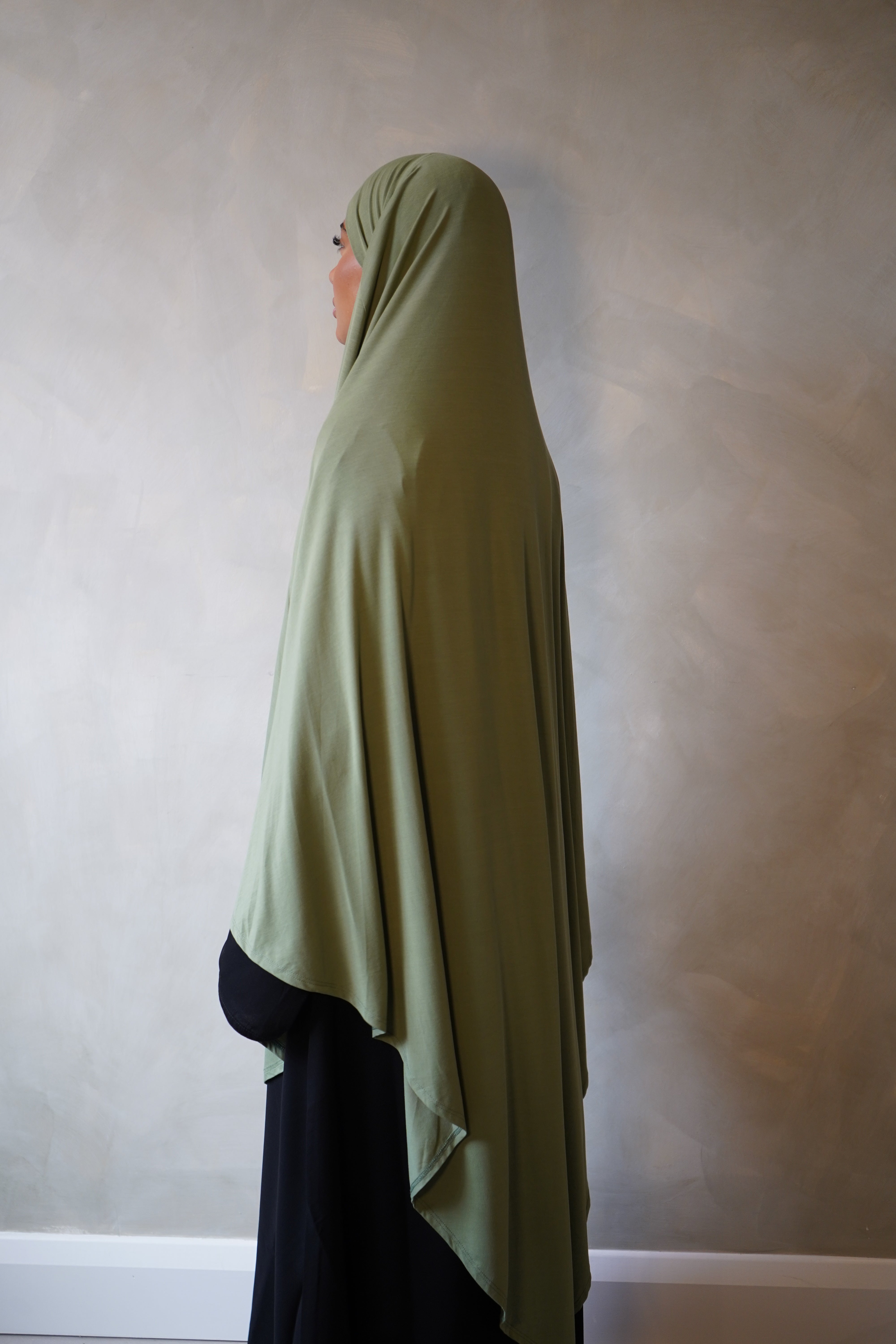 Small Olive Green Jersey Khimar