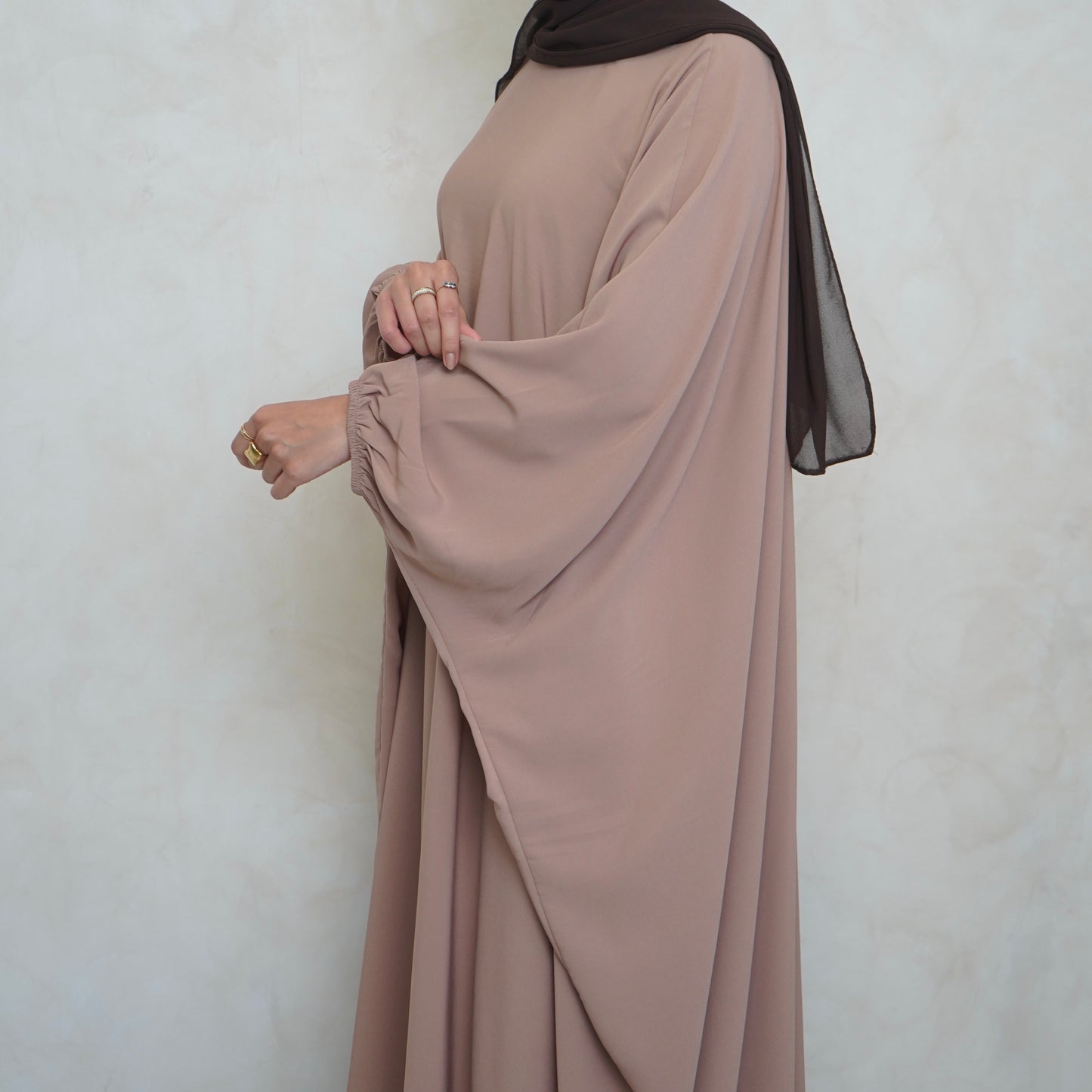 Cuffed Norah Batwing Jilbaya Cream