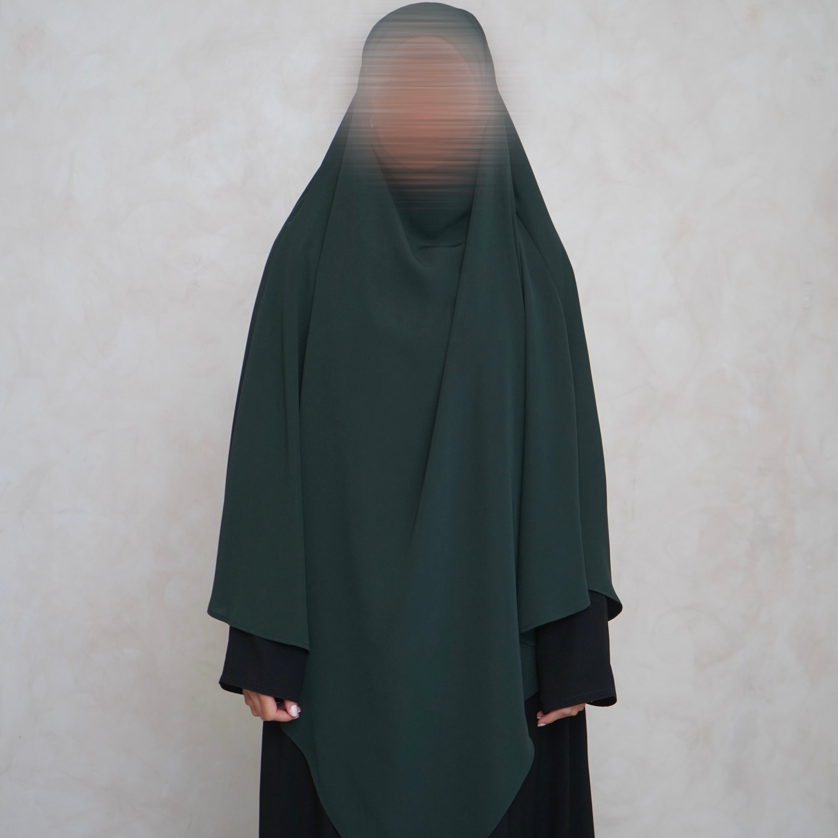 Bottle Green Khimar with Niqab Ties