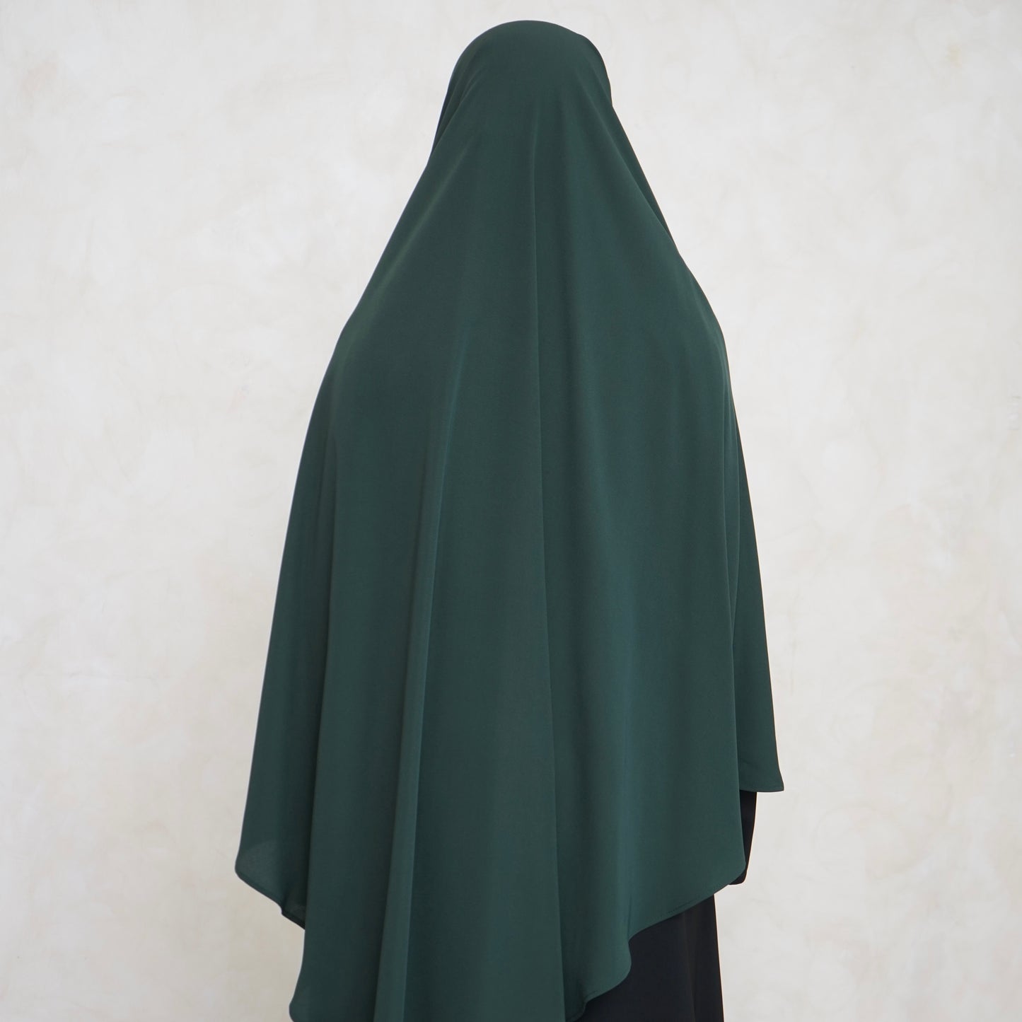 Extra Long Bottle Green Khimar with Niqab Ties