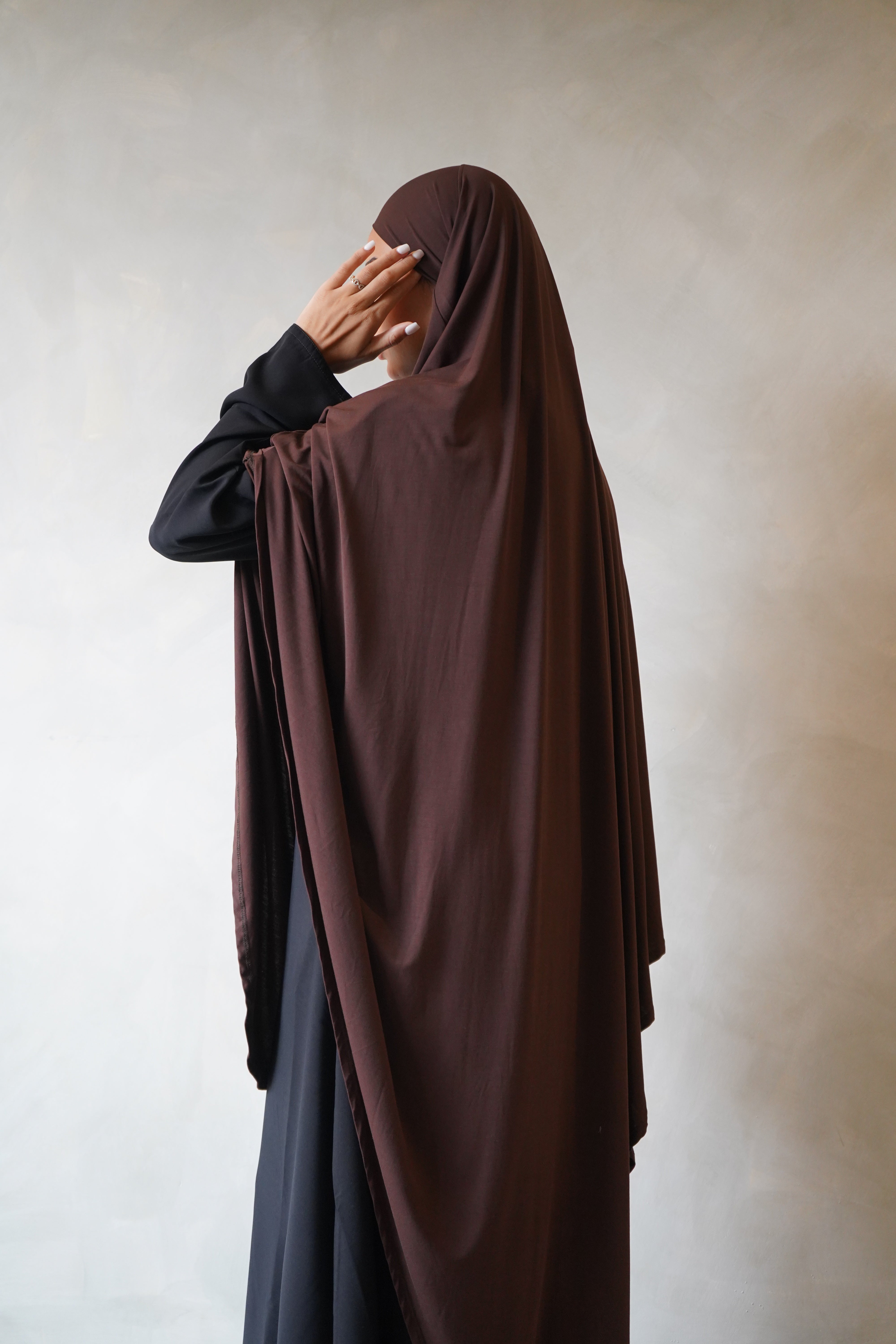 Small Choc Brown Jersey Khimar