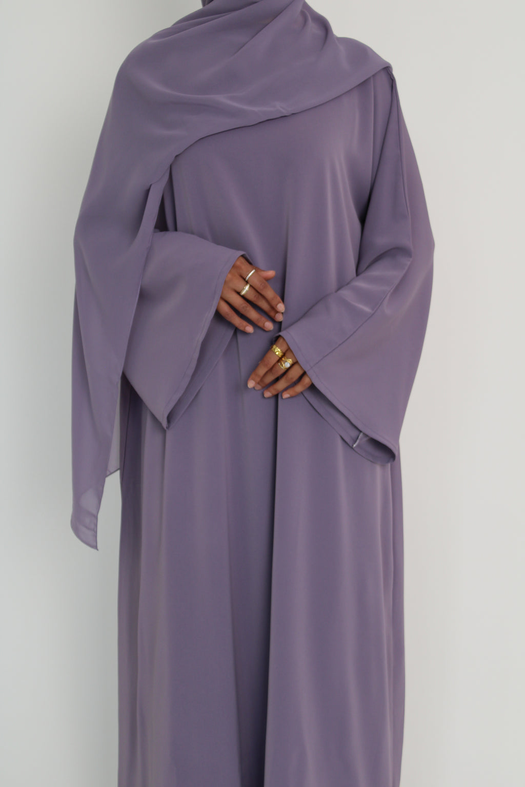 Lavender Signature Bell Sleeve Abaya with hijab