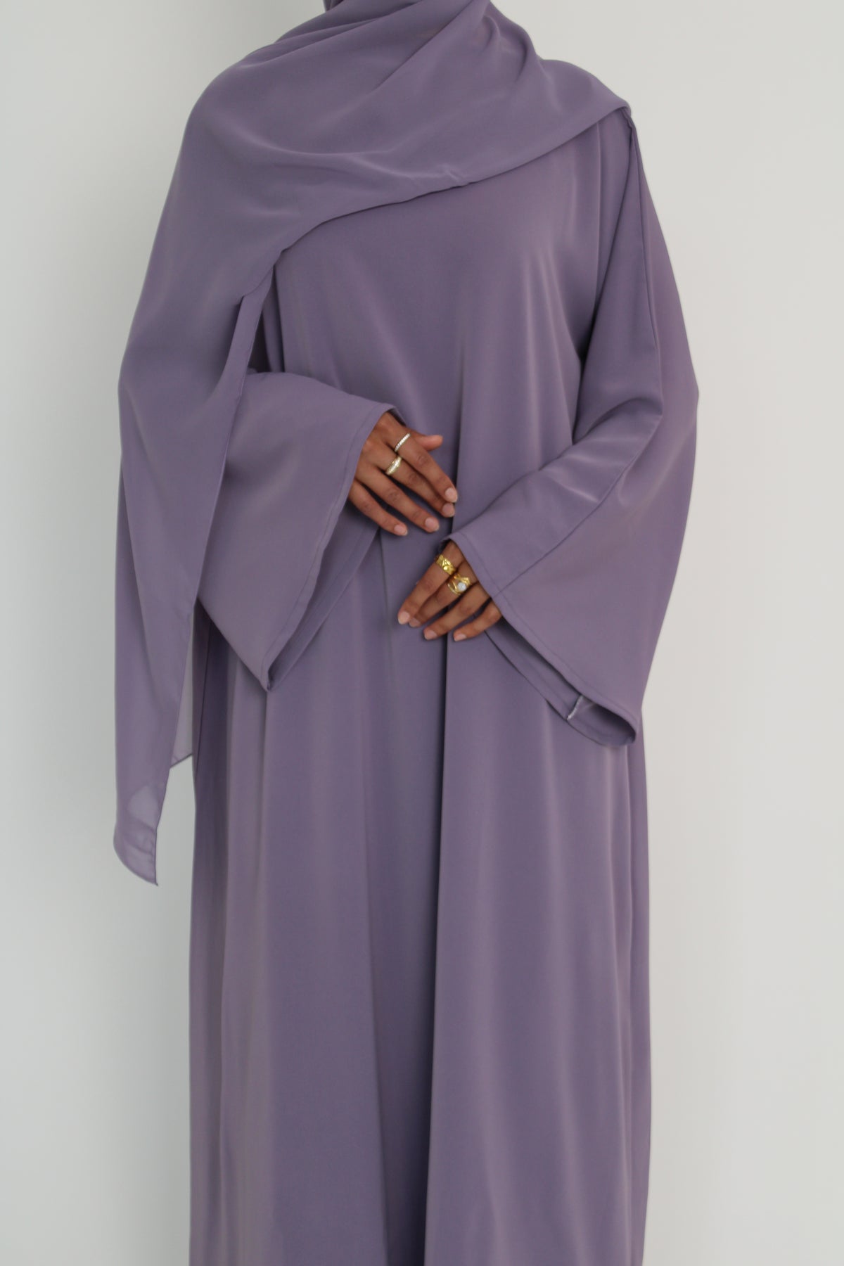 Lavender Signature Bell Sleeve Abaya with hijab