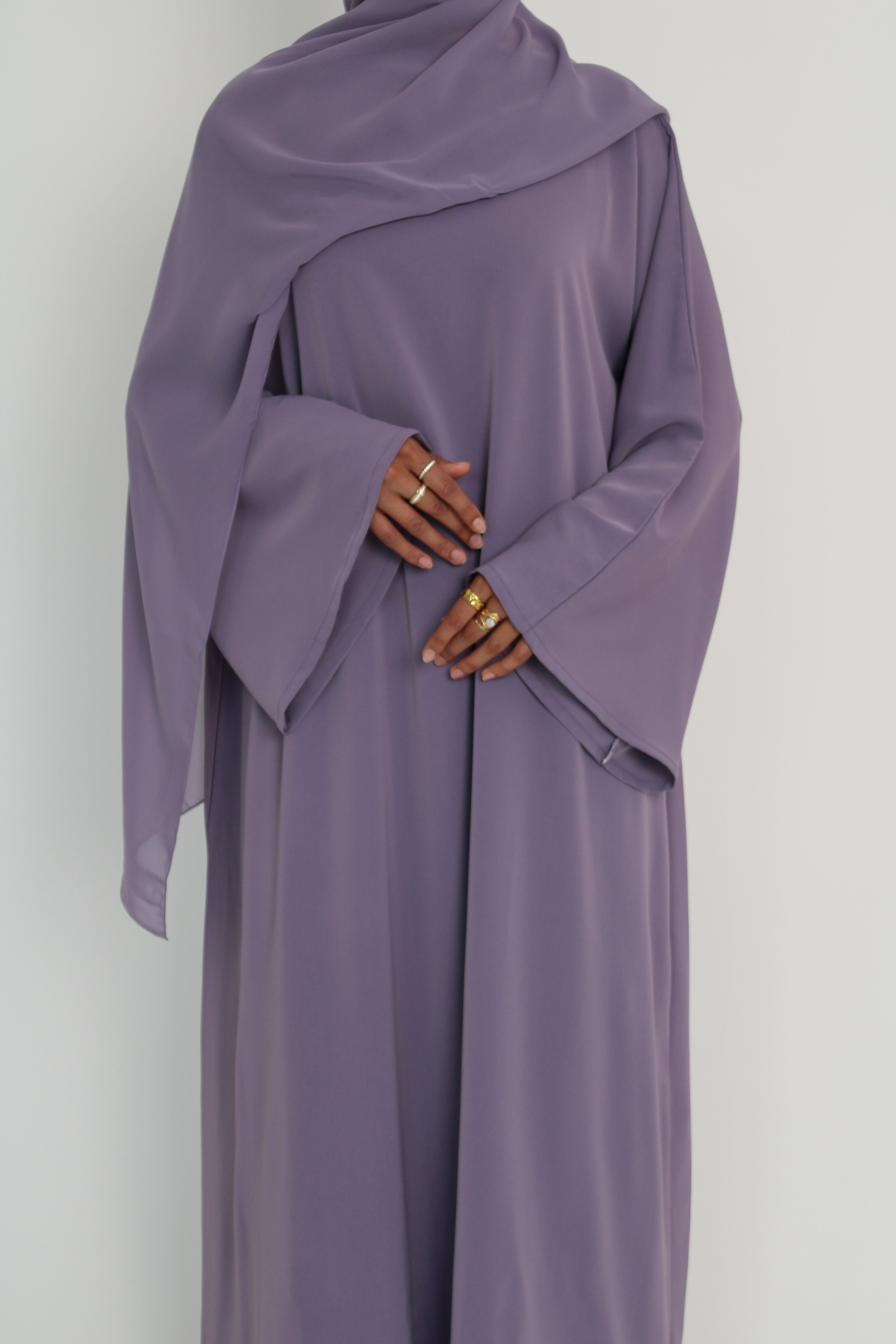 Lavender Signature Bell Sleeve Abaya with hijab