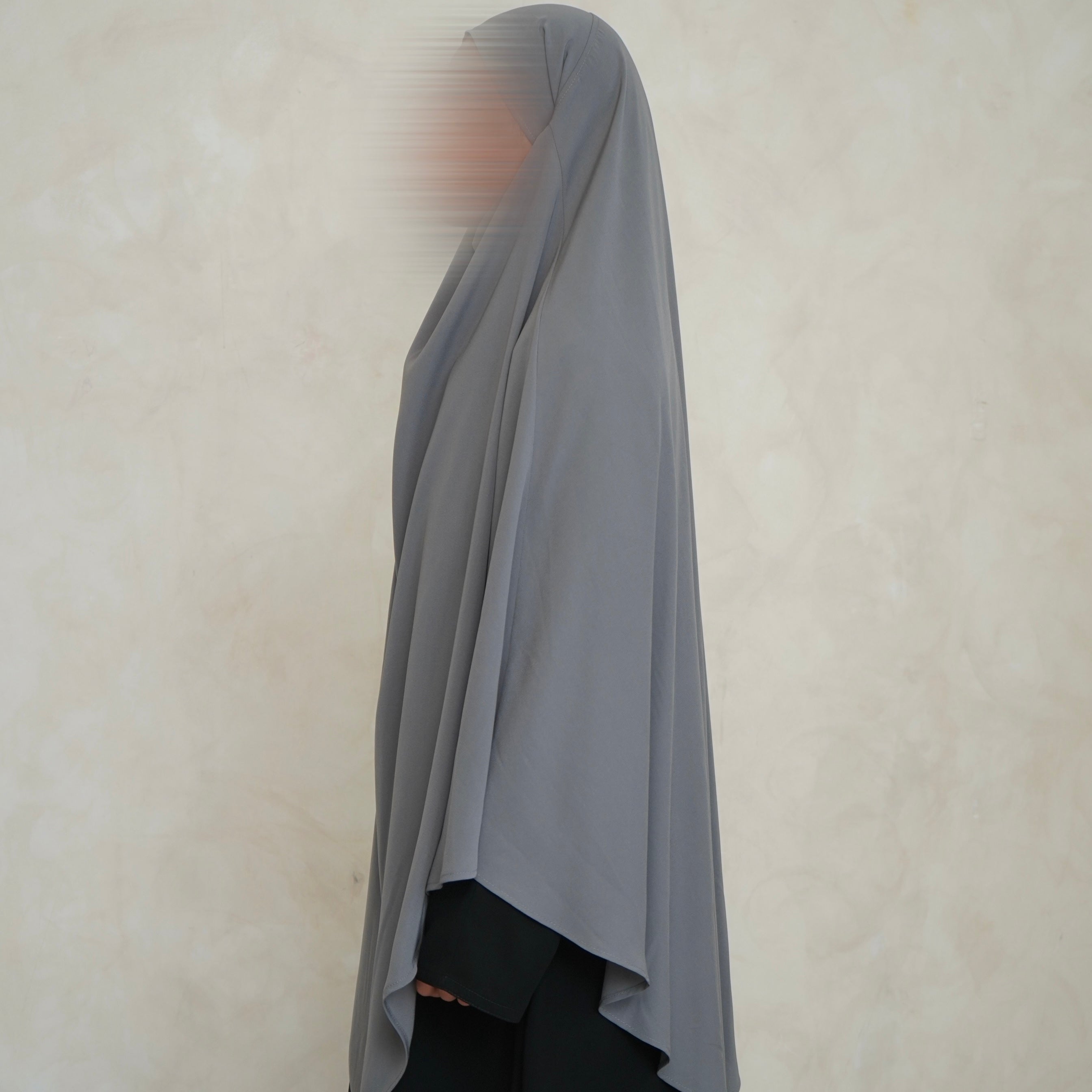 Light Grey Khimar with Niqab Ties