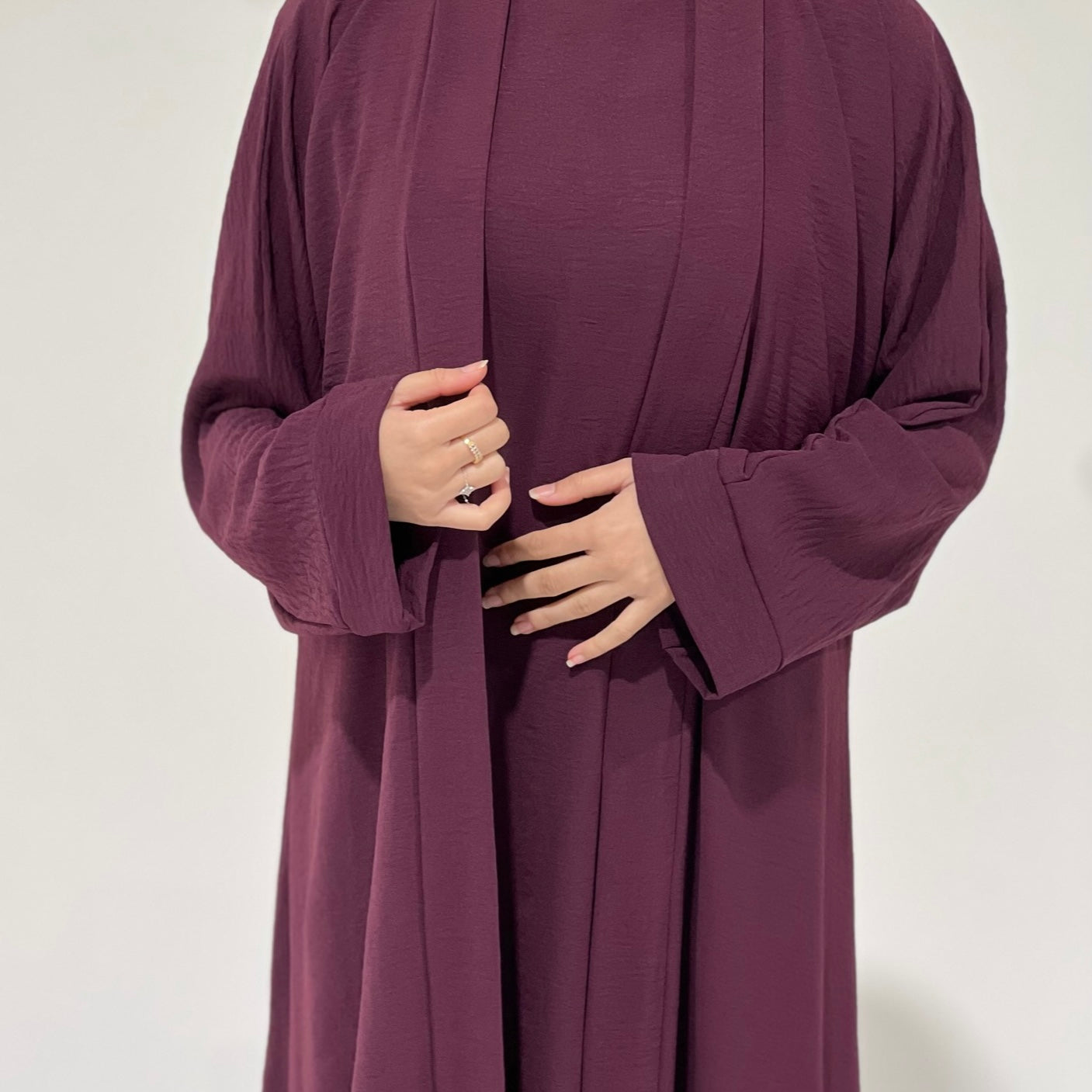 Crepe Abaya Set Burgundy