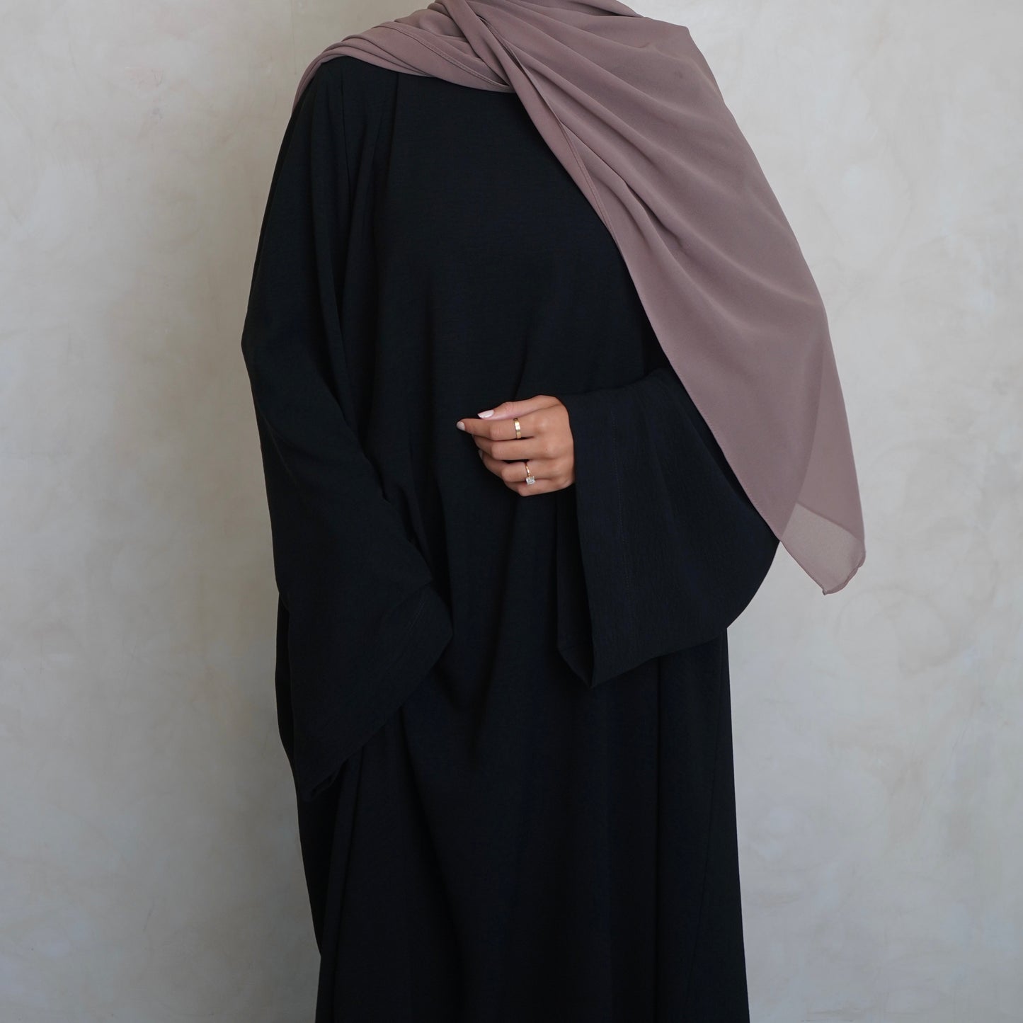 Crepe Mary Straight Abaya Black