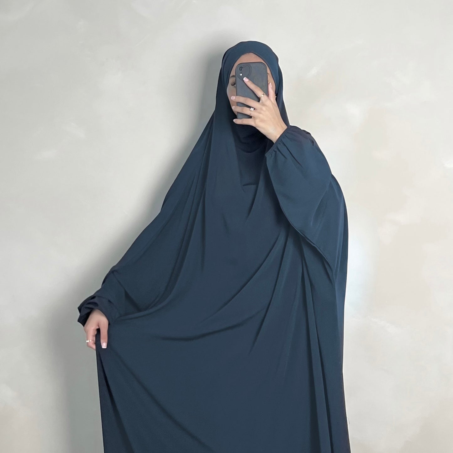 1pc Jilbab with Niqab Ties Teal