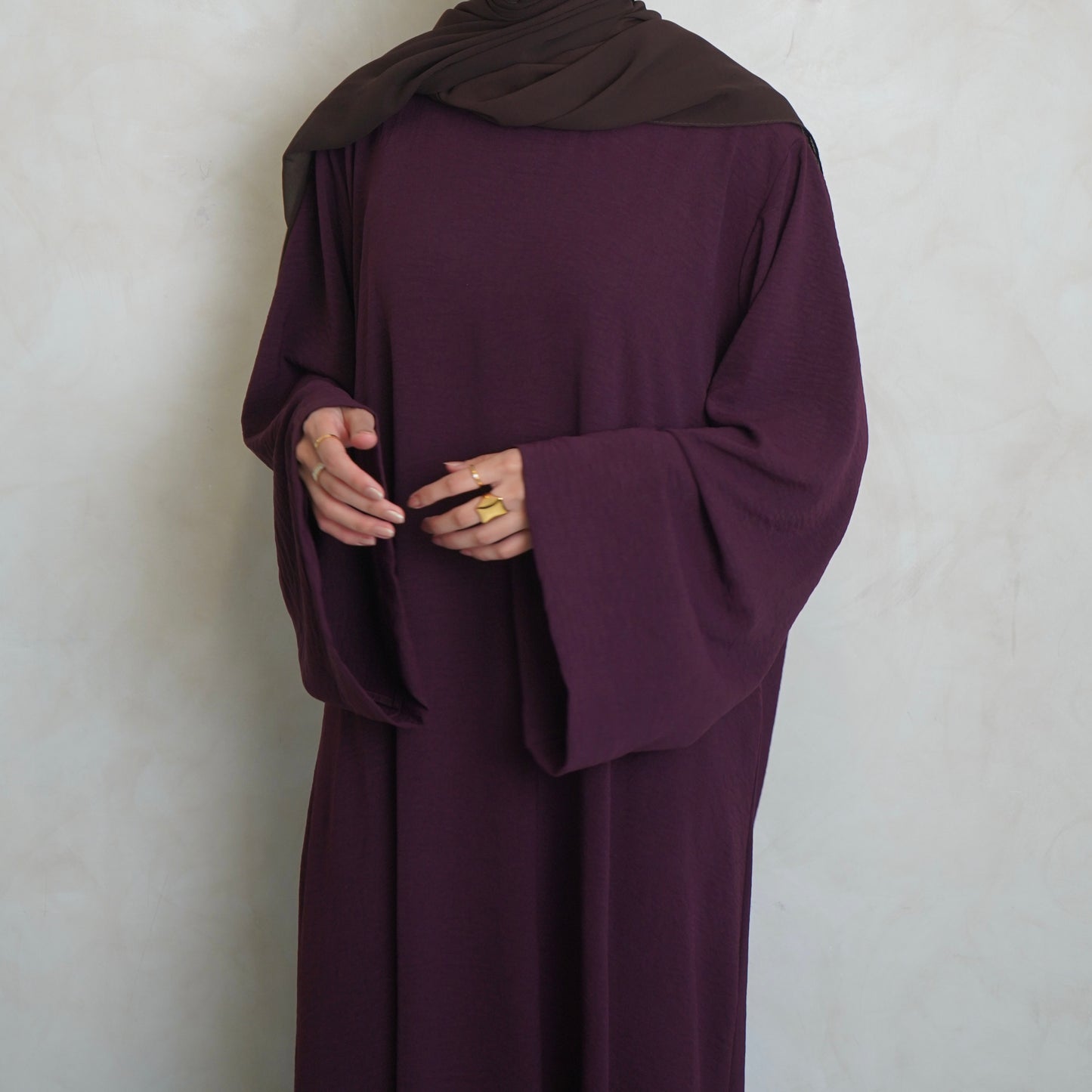 Crepe Mary Straight Abaya Burgundy