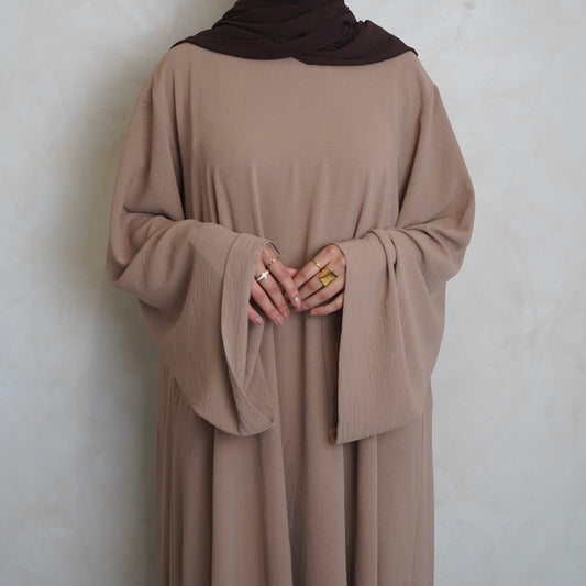 Crepe Mary Straight Abaya Cream