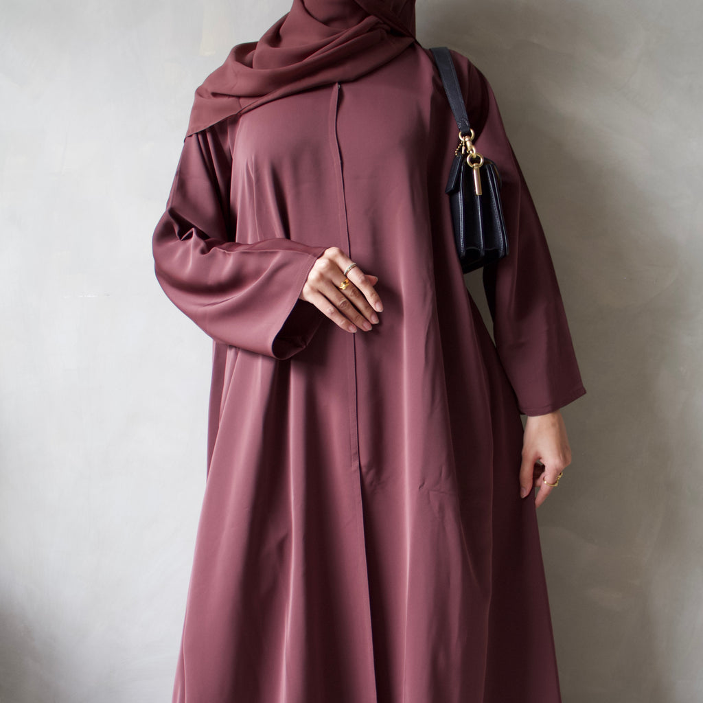 Brown abaya with sheila headscarf