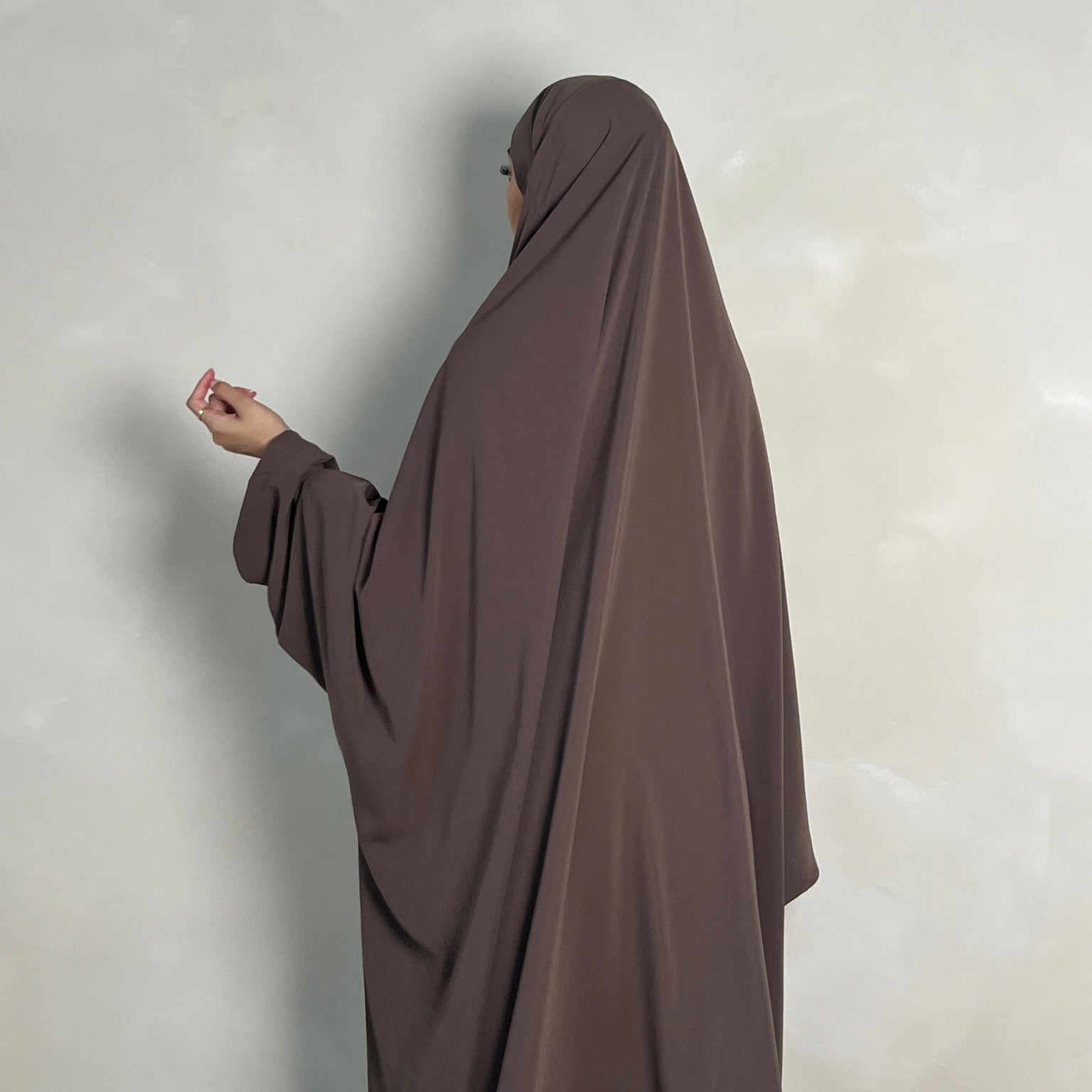 1pc Jilbab with Niqab Ties Brown