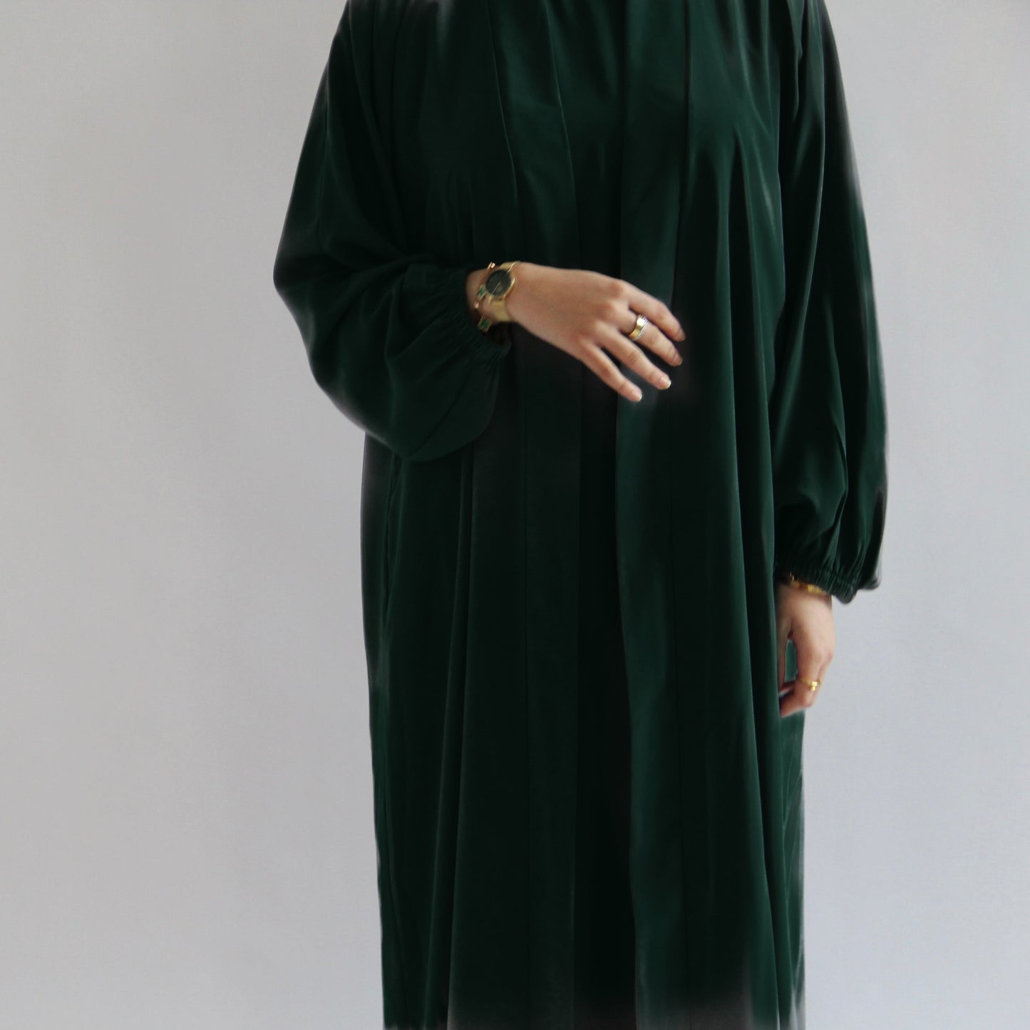 Cuffed Nubo Abaya Set Bottle Green