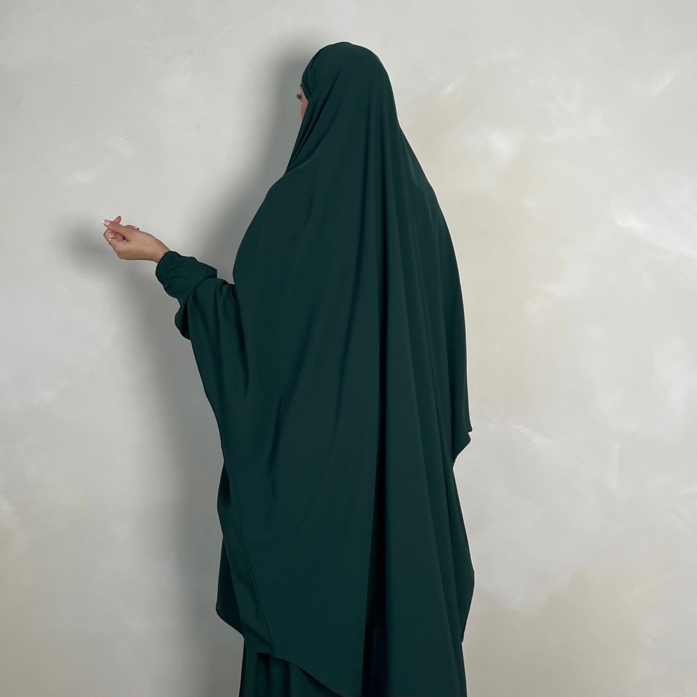 2pc Jilbab with Skirt & Niqab Ties Bottle Green