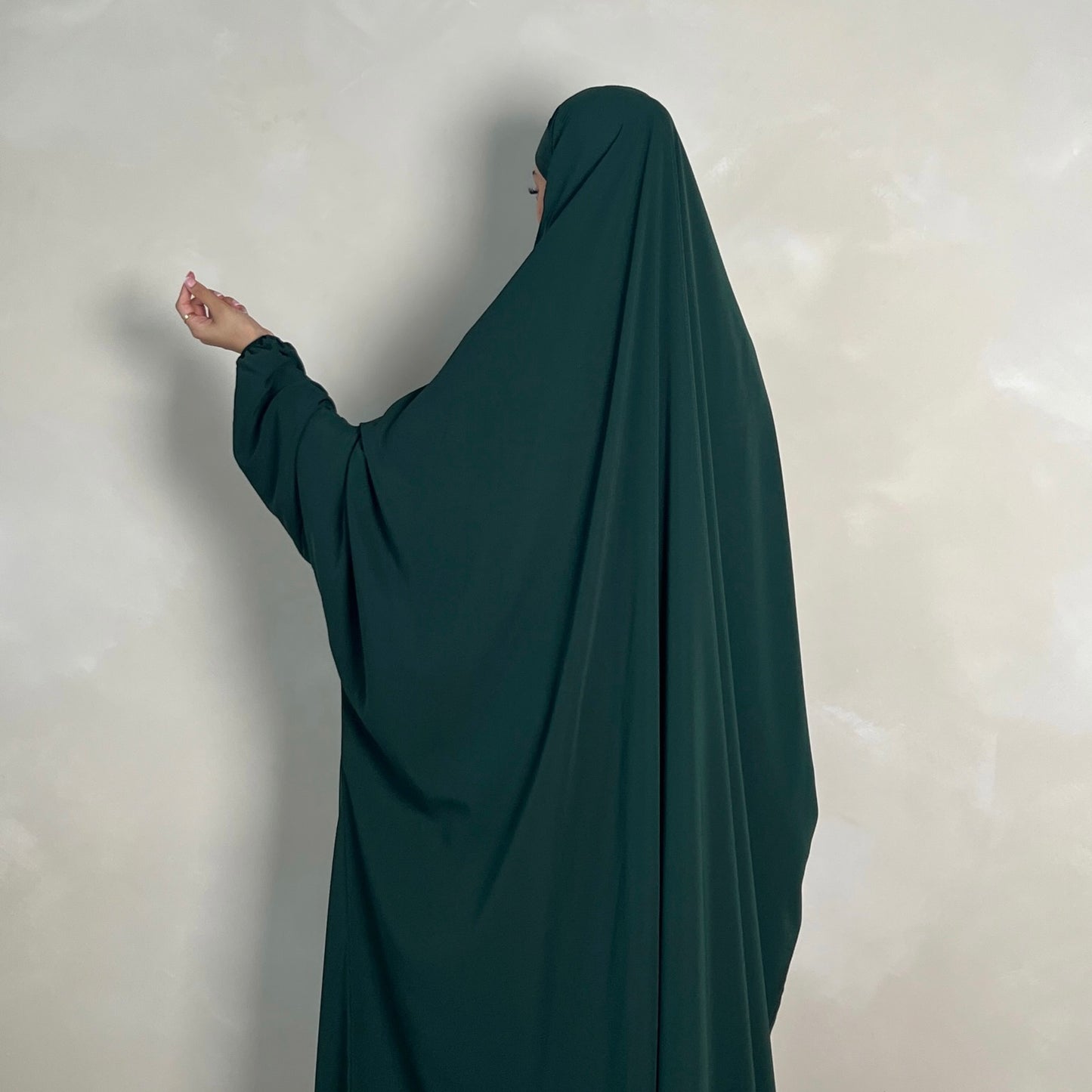 1pc Jilbab with Niqab Ties Bottle Green