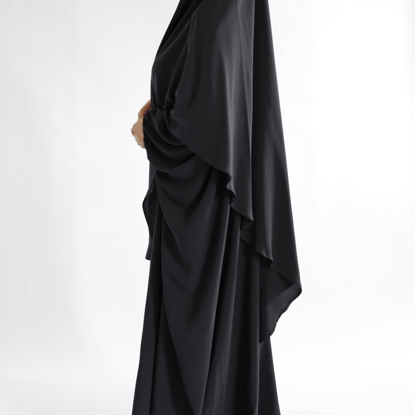 Navy Grey Khimar with Niqab Ties