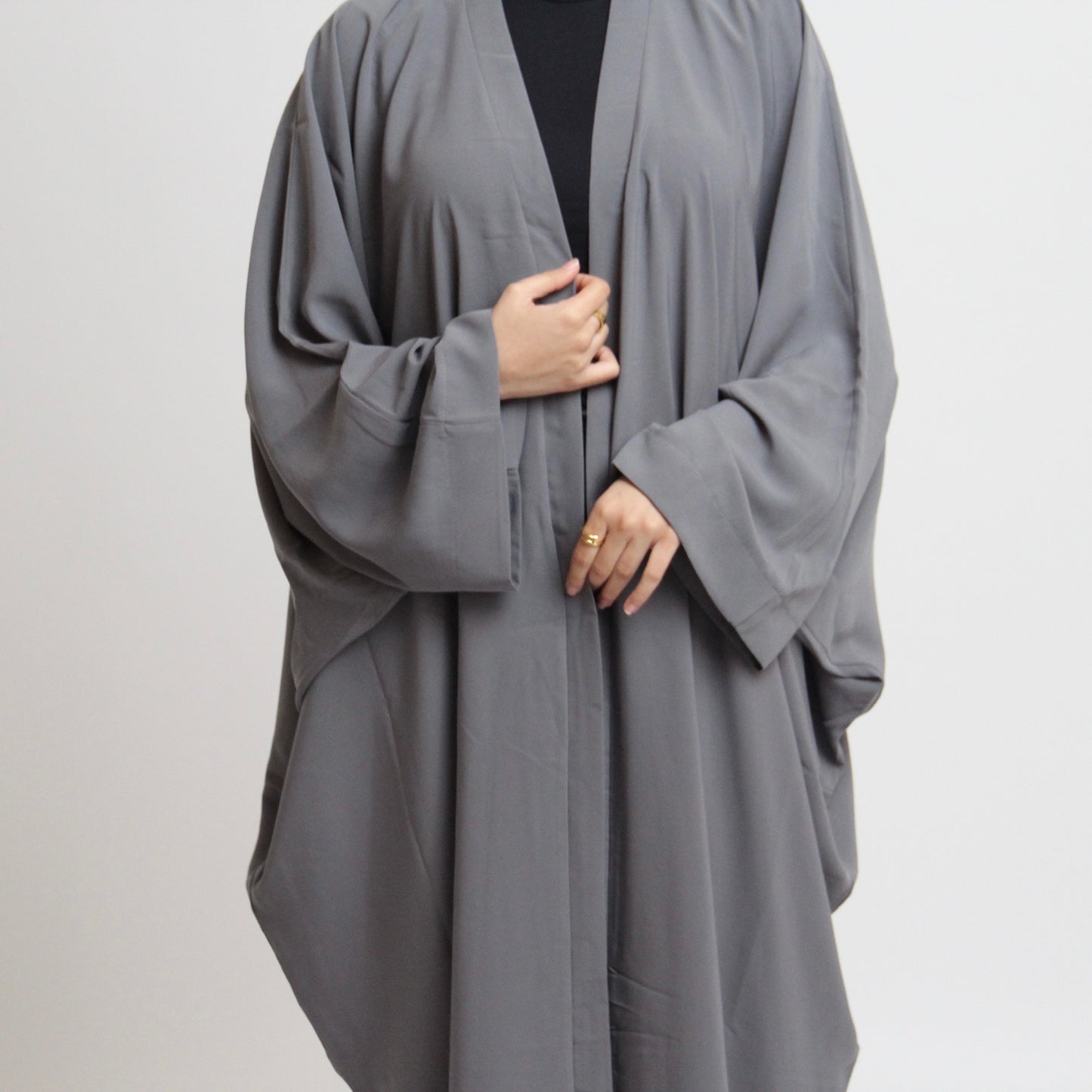 Nahla’s Open Cloak Abaya Light Grey
