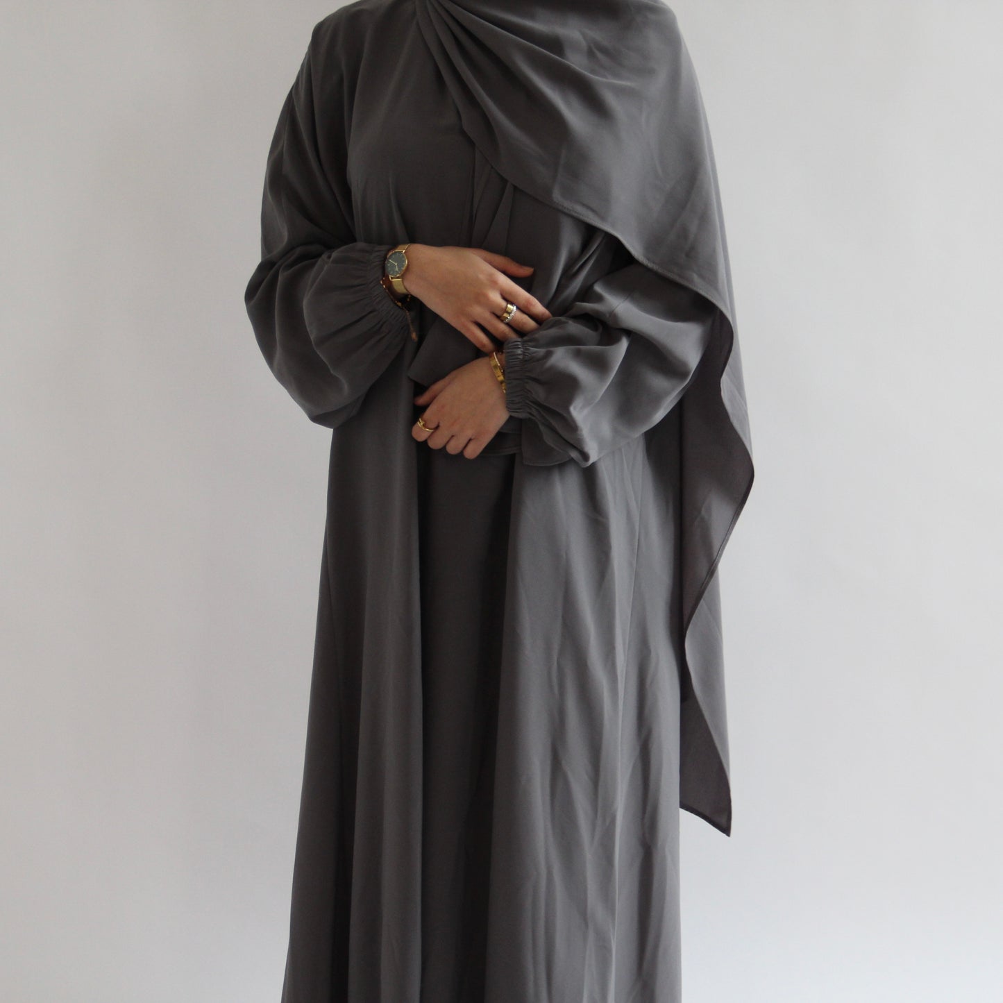 1pc Prayer Jilbaya Light Grey