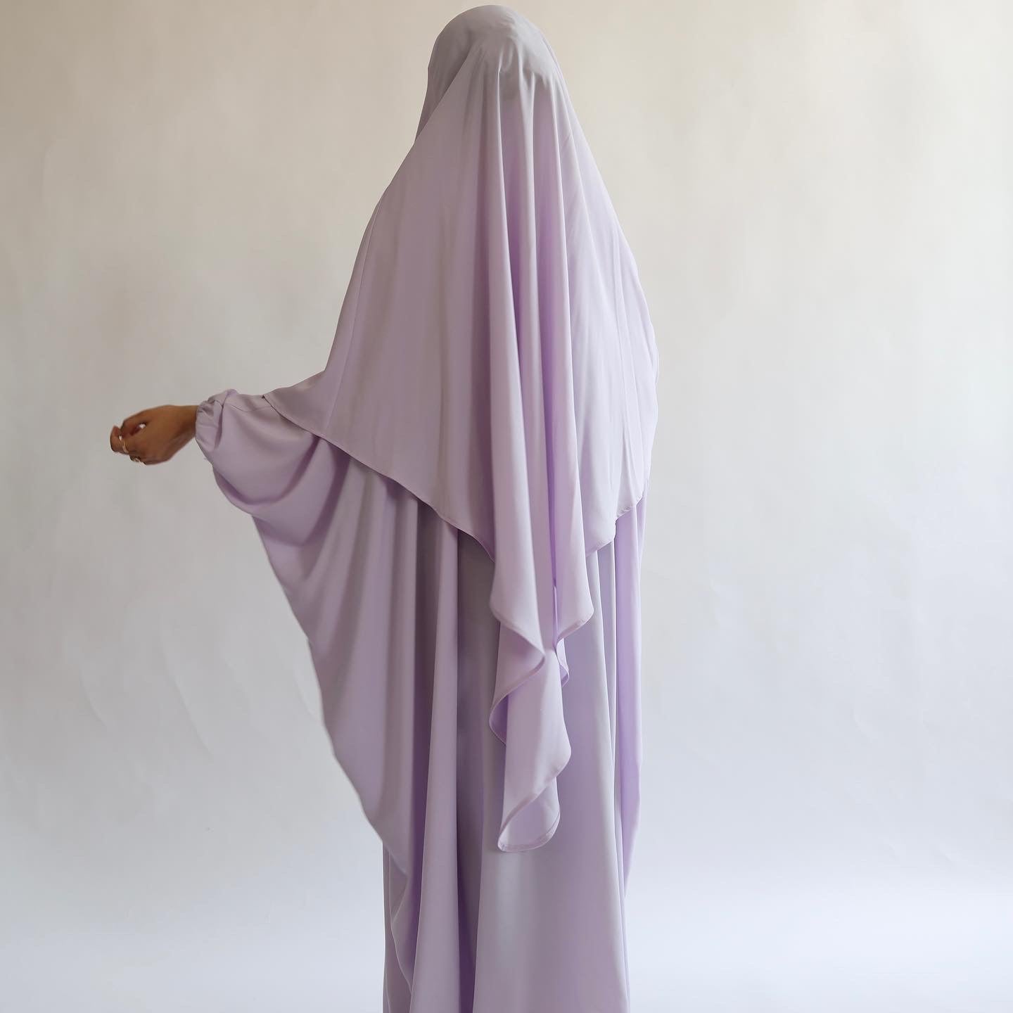 Lavender Khimar with Niqab Ties