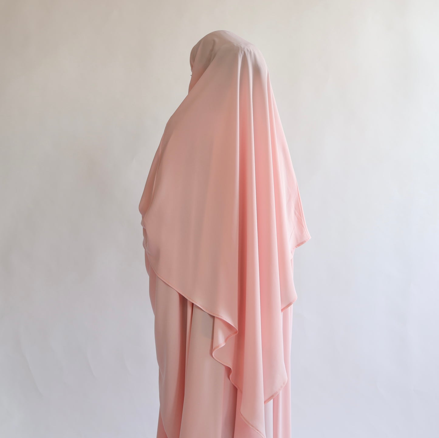 Baby Pink Khimar with Niqab Ties
