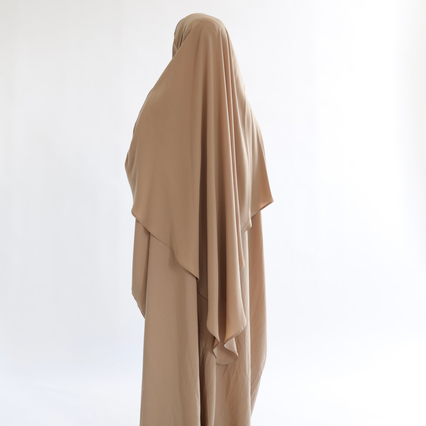 Cream Khimar with Niqab Ties