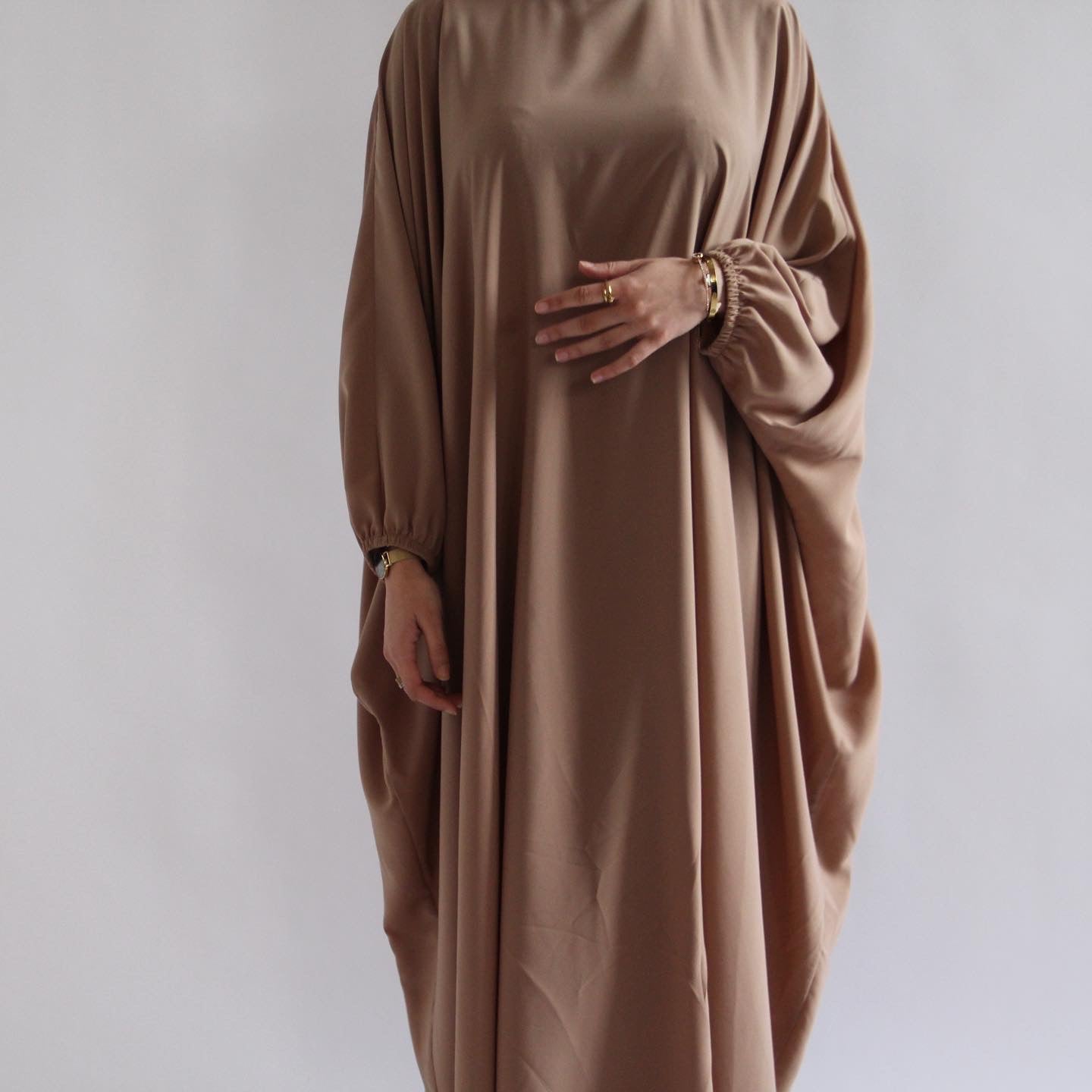 Cuffed Norah Batwing Jilbaya Cream