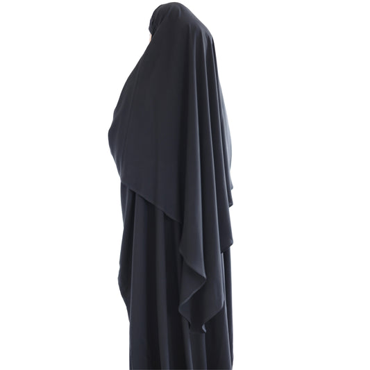Black Khimar with Niqab Ties