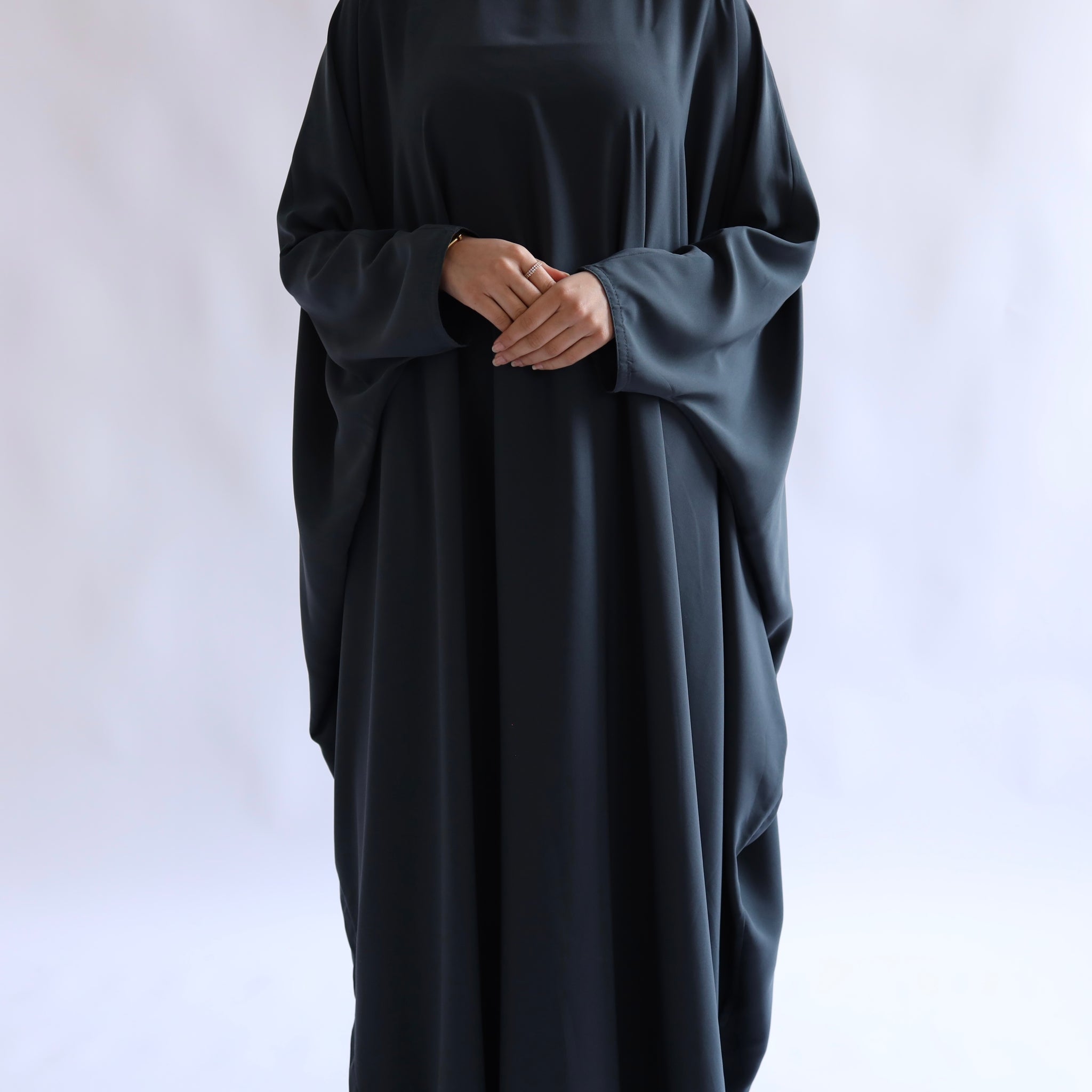 Teal Grey loose fit abaya – The Abaya Company London