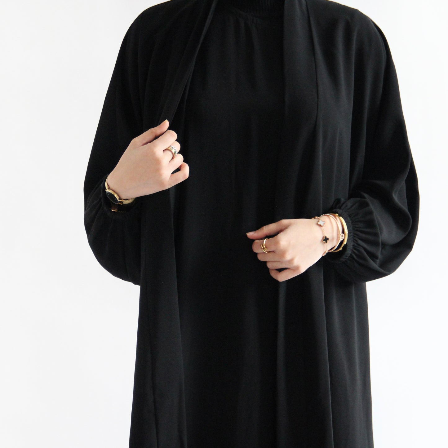 Cuffed Nubo Abaya Set Black