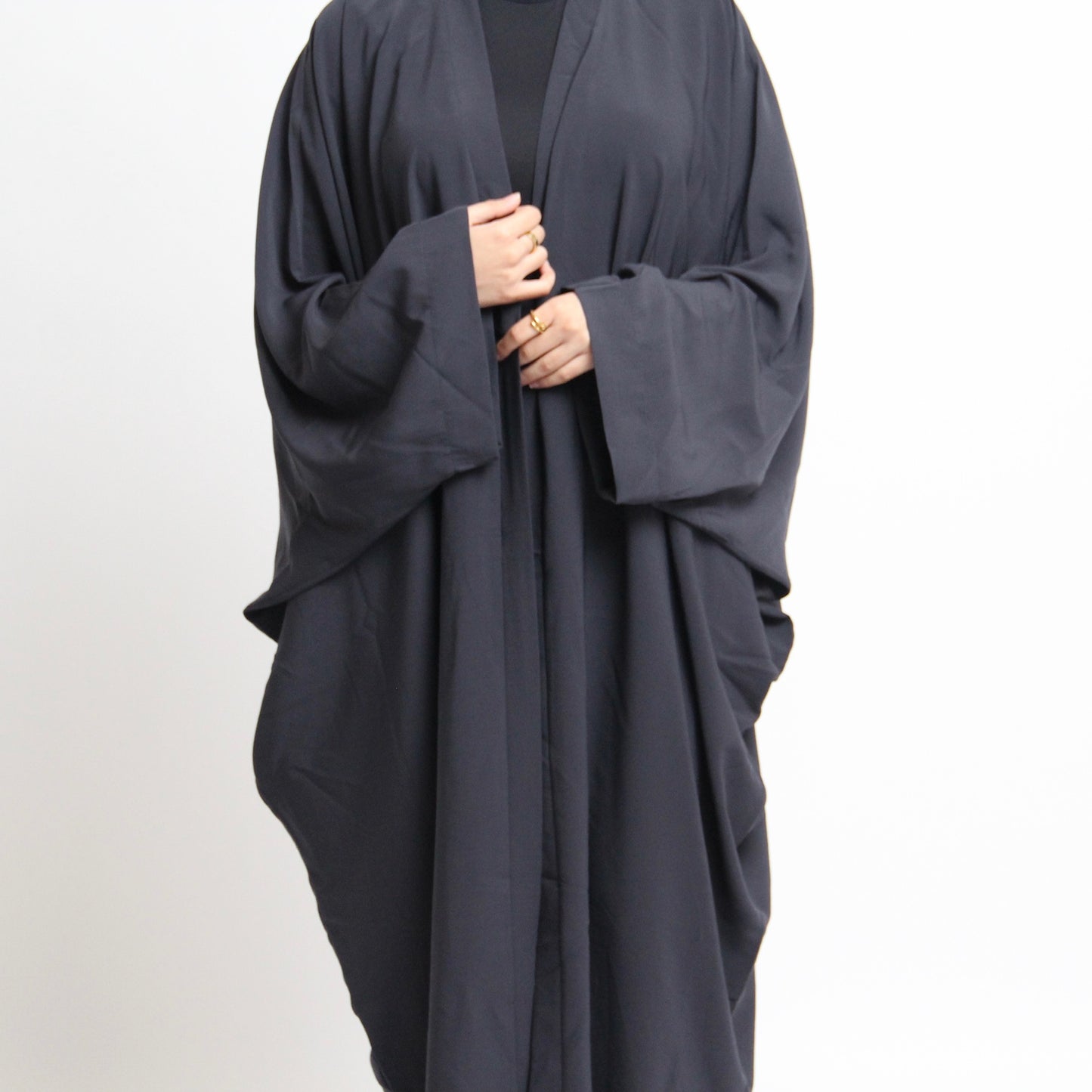 Nahla’s Open Cloak Abaya Navy Grey