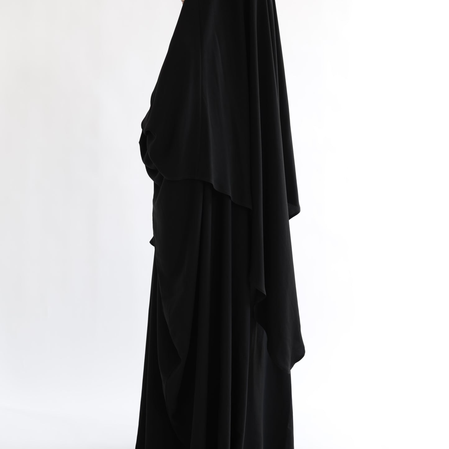 Black Khimar with Niqab Ties