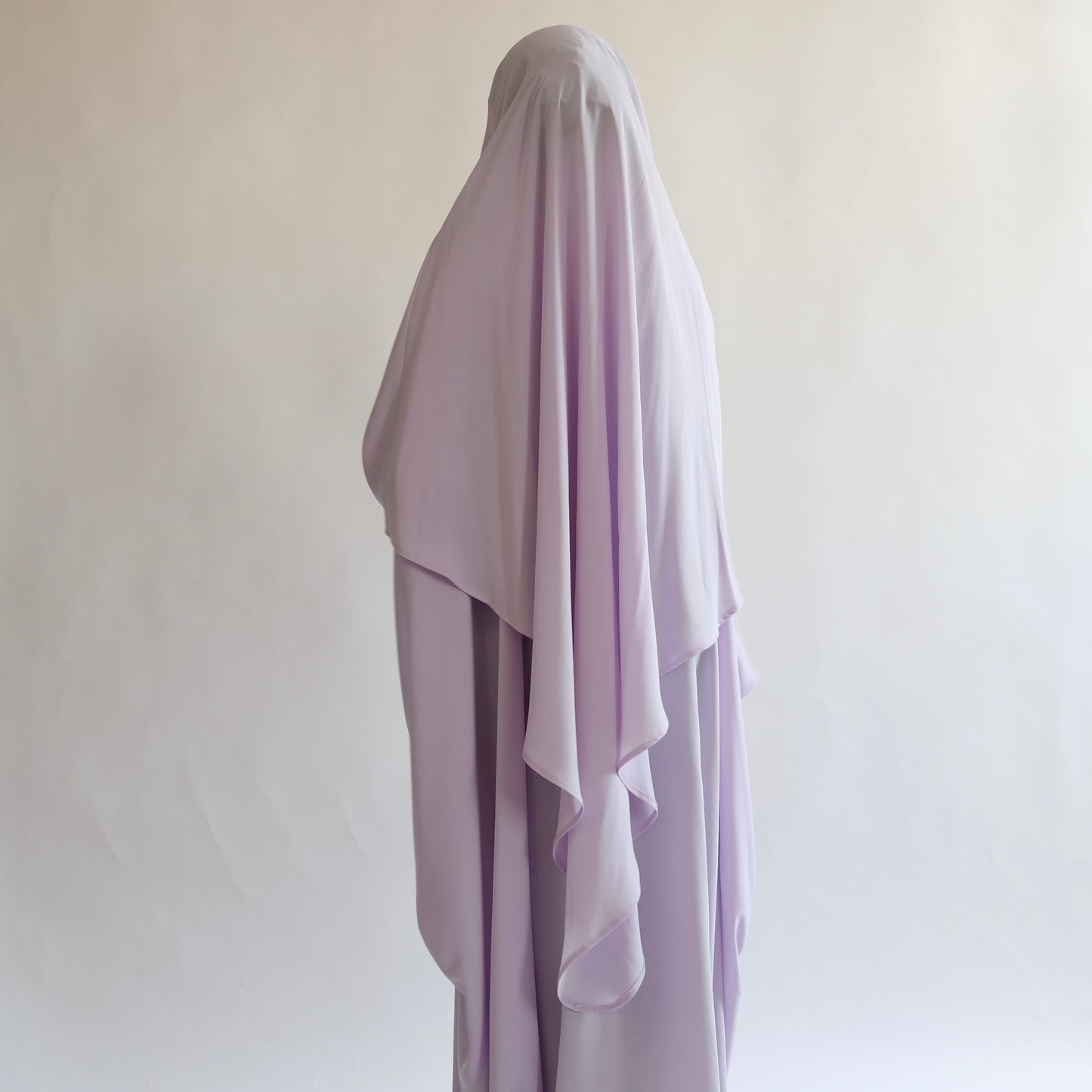 Lavender Khimar with Niqab Ties