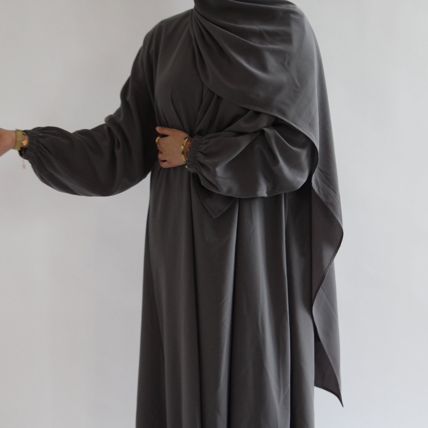 1pc Prayer Jilbaya Light Grey