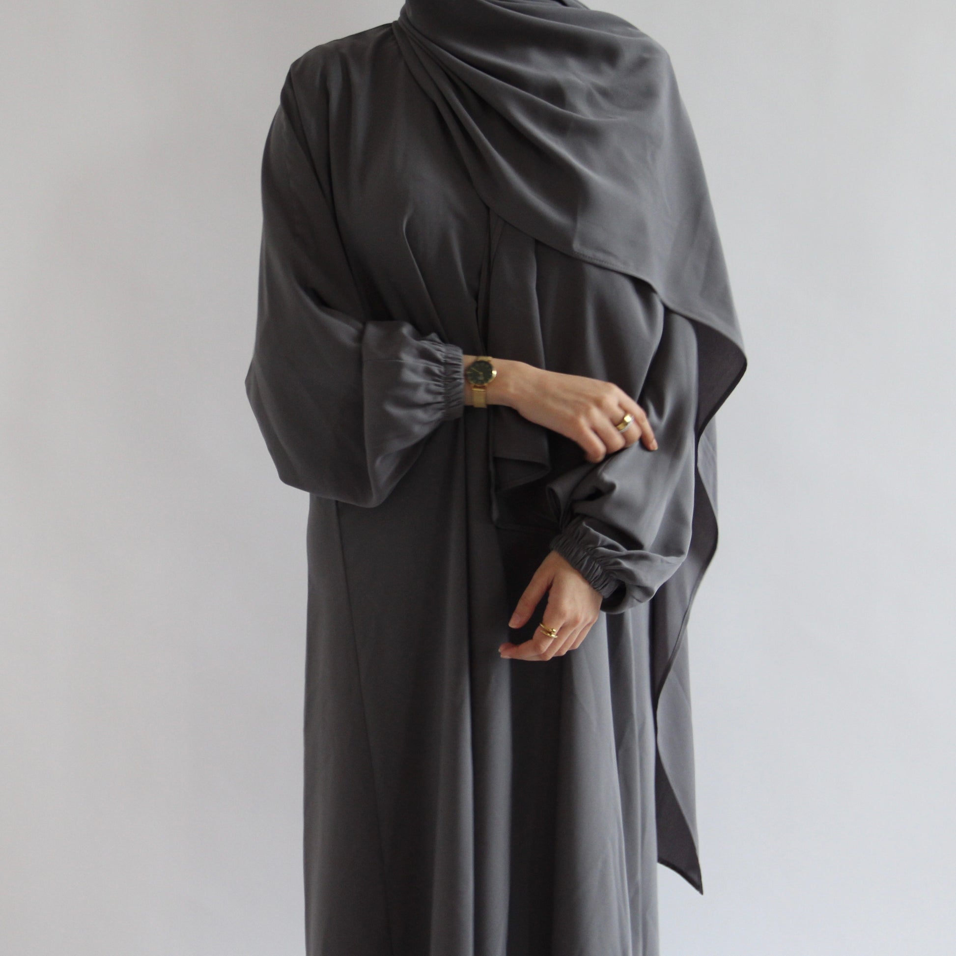 1pc Prayer Jilbaya Light Grey – The Abaya Company London