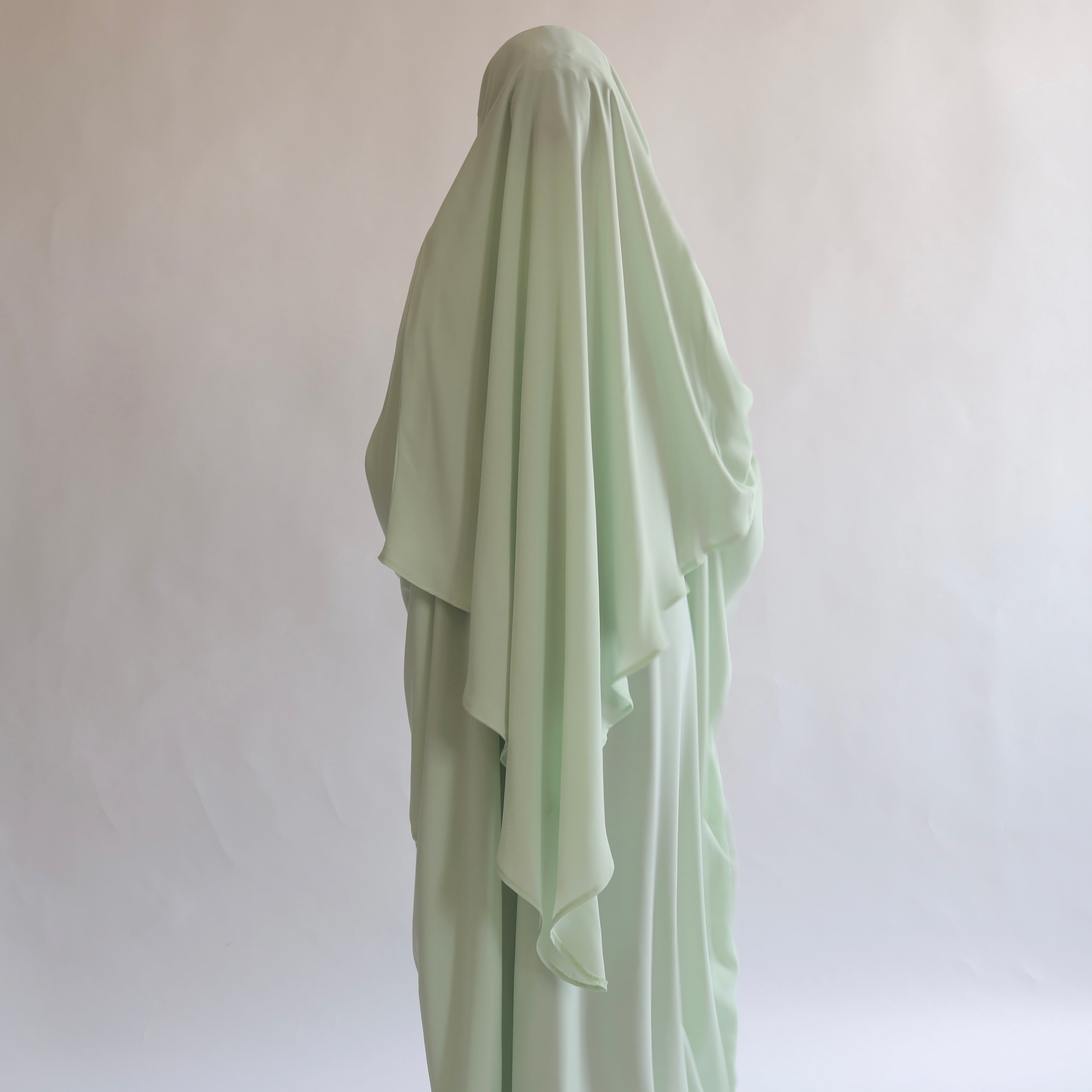 Pistachio Khimar with Niqab Ties