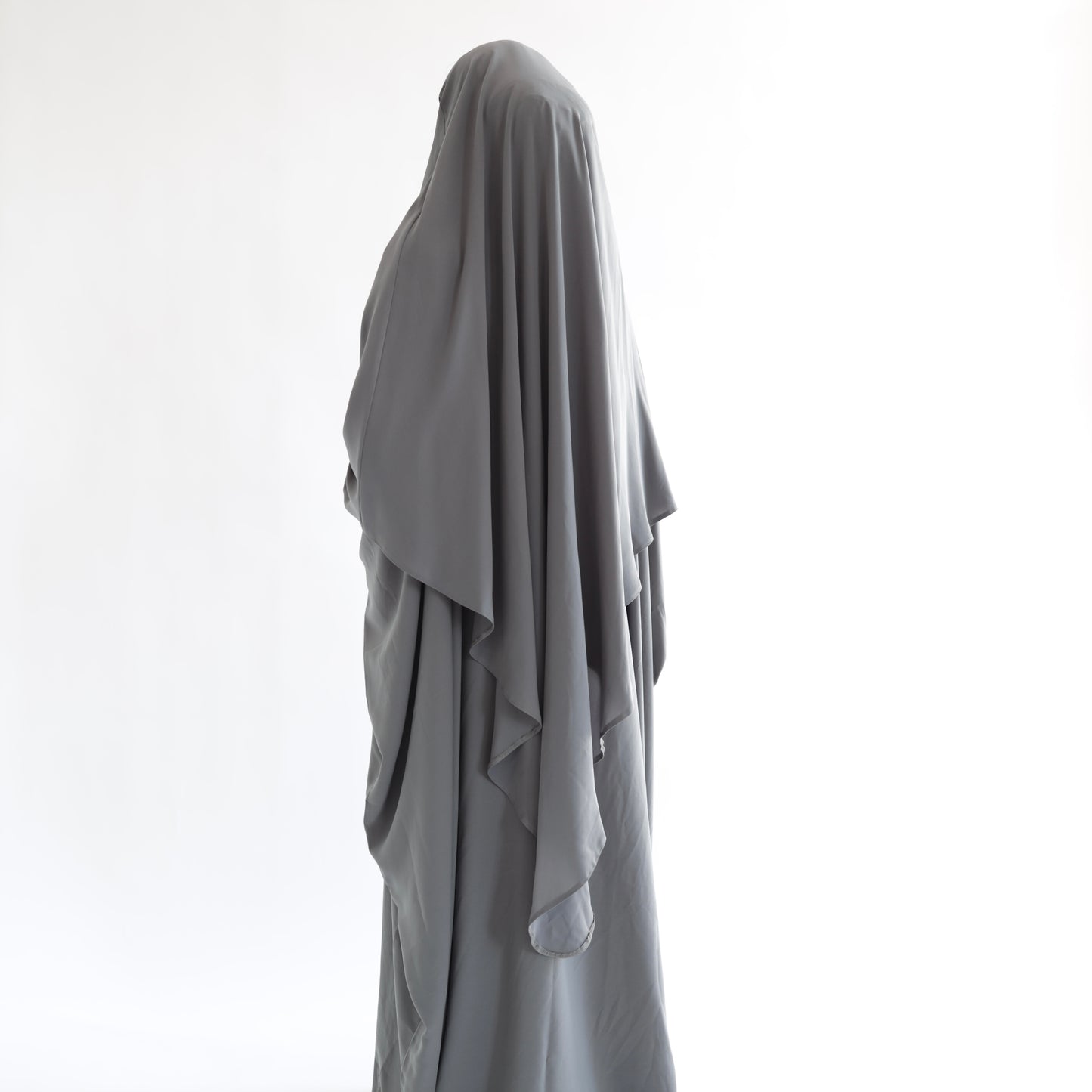 Light Grey Khimar with Niqab Ties