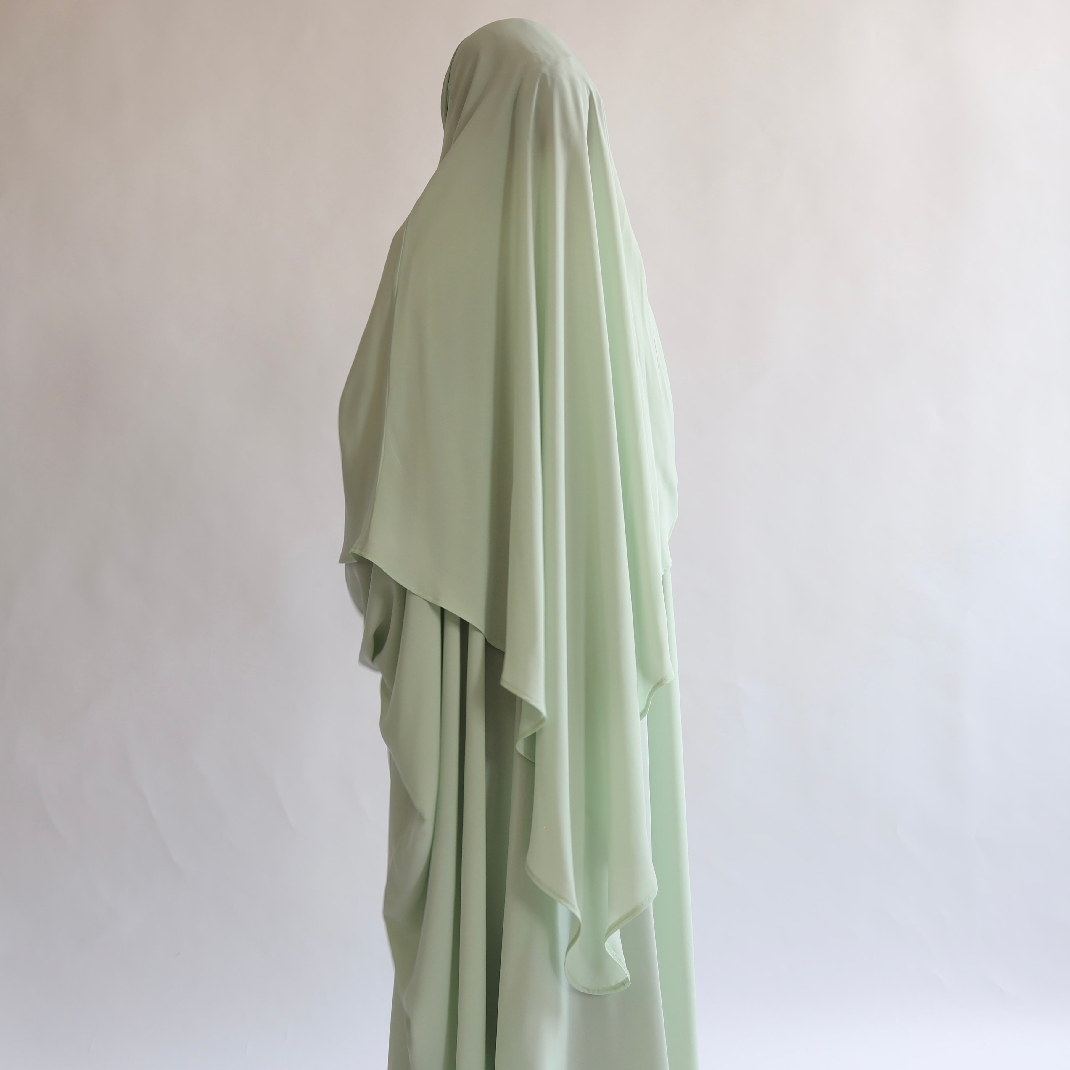 Pistachio Khimar with Niqab Ties