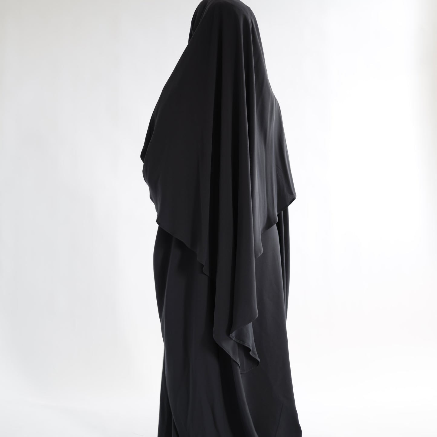 Navy Grey Khimar with Niqab Ties