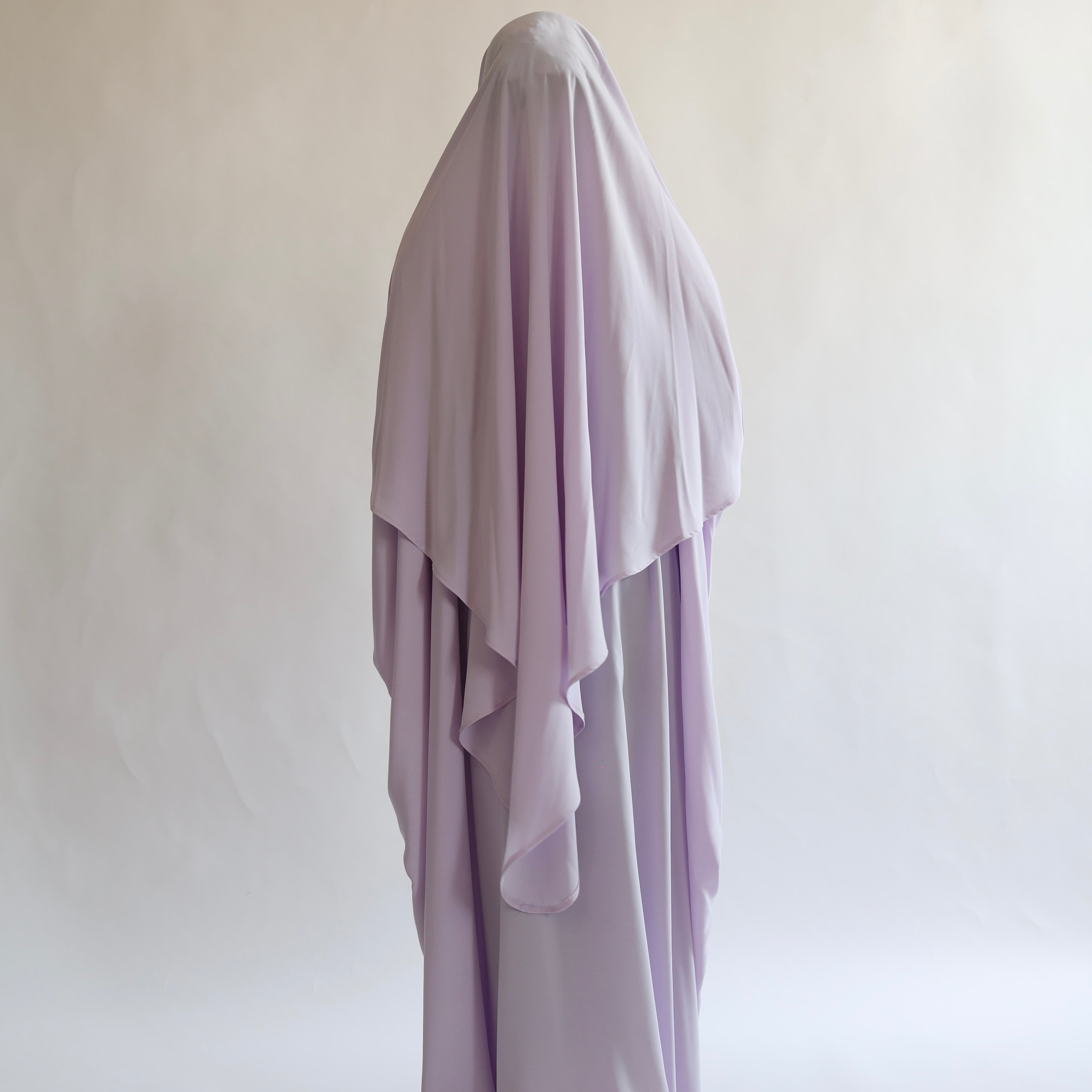 Lavender Khimar with Niqab Ties