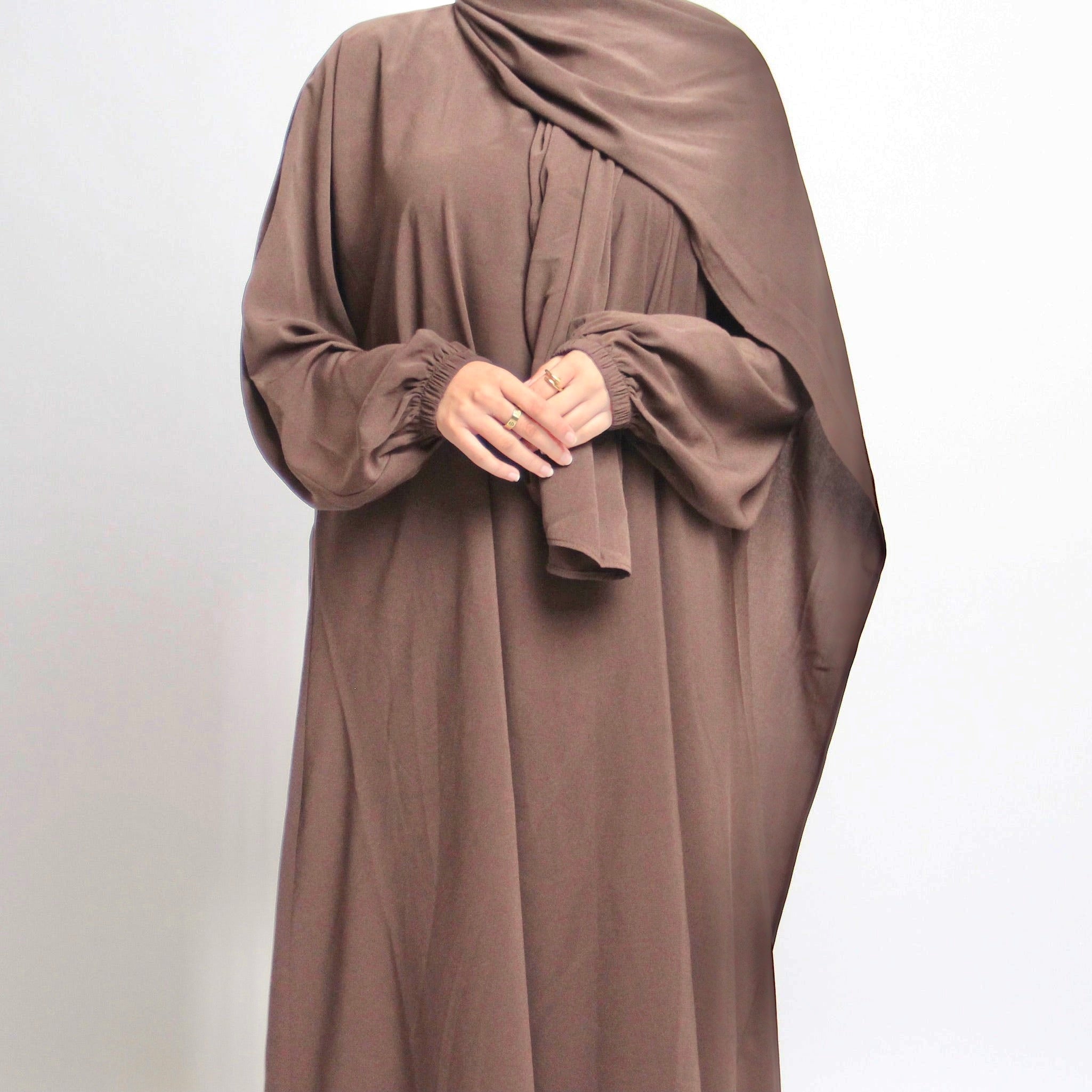 1pc Prayer Jilbaya Brown – The Abaya Company London