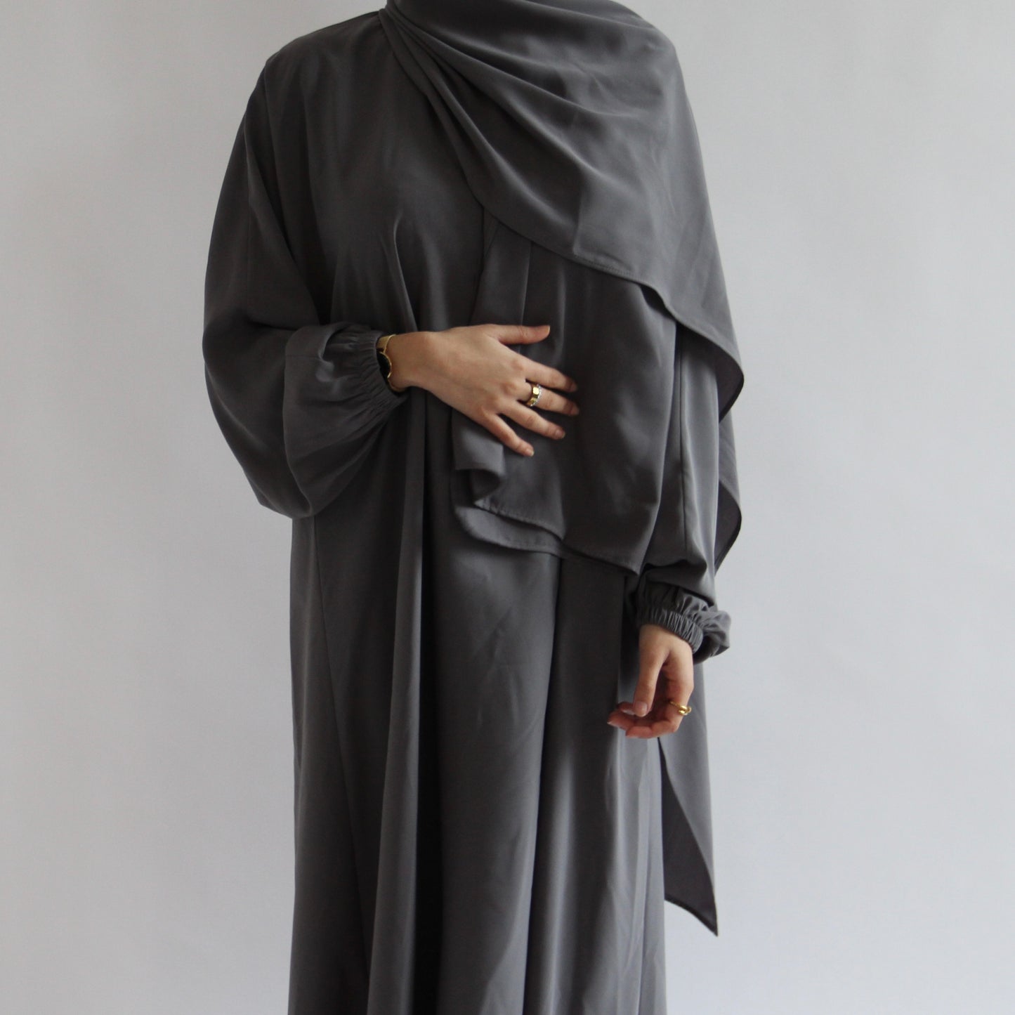 1pc Prayer Jilbaya Light Grey – The Abaya Company London