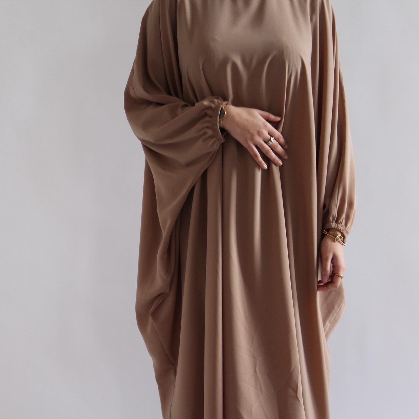 Cuffed Norah Batwing Jilbaya Cream