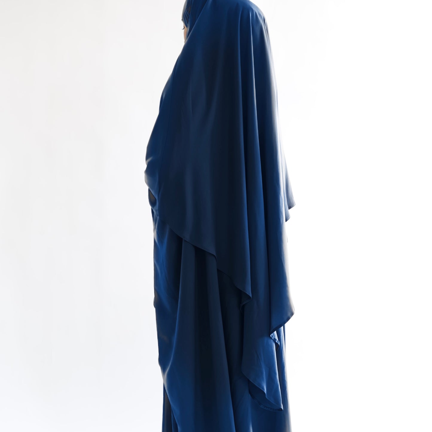 Navy Blue Khimar with Niqab Ties