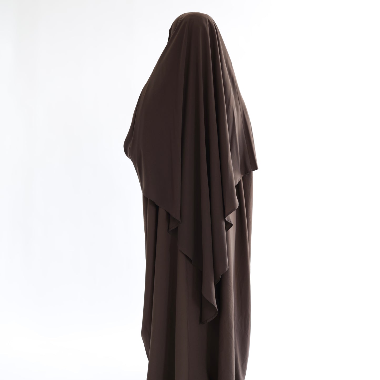 Choc Brown Khimar with Niqab Ties