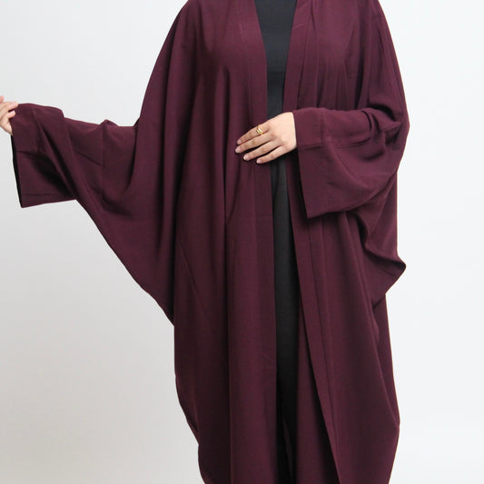 Nahla’s Open Cloak Abaya Burgundy