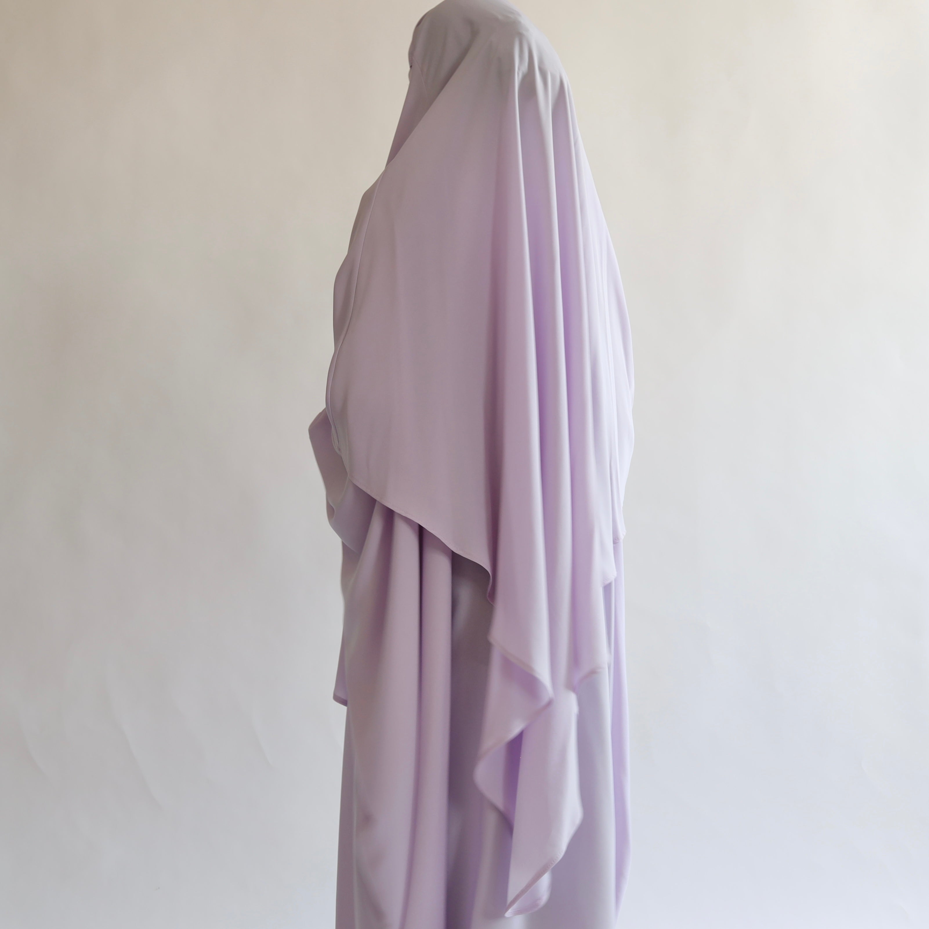 Lavender Khimar with Niqab Ties